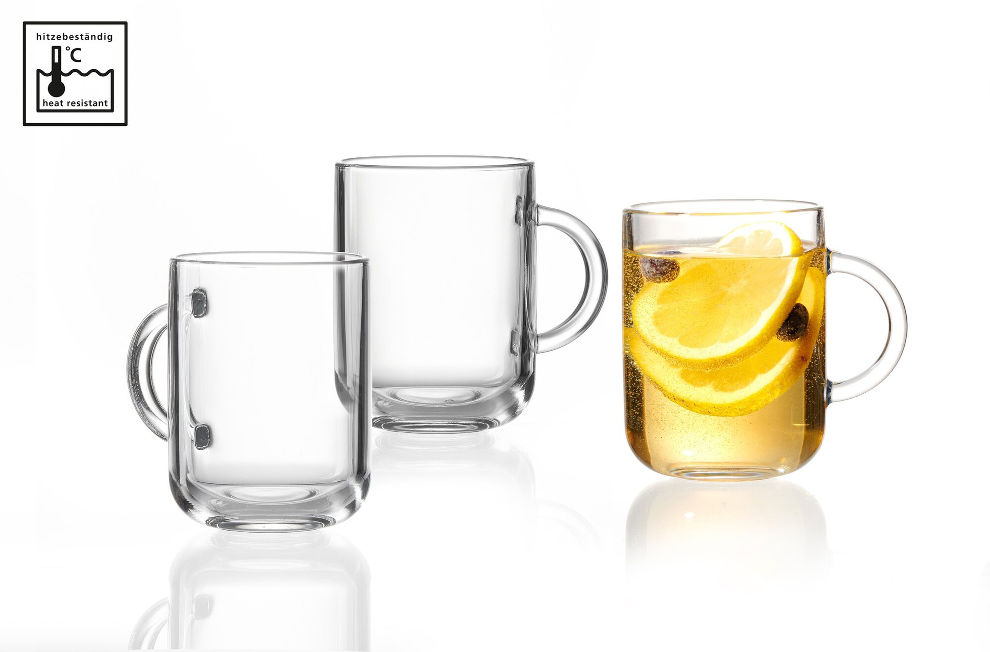 Henkelbecher Marko  330 ml - Glas, spülmaschinenfest, zylindrisch, klar