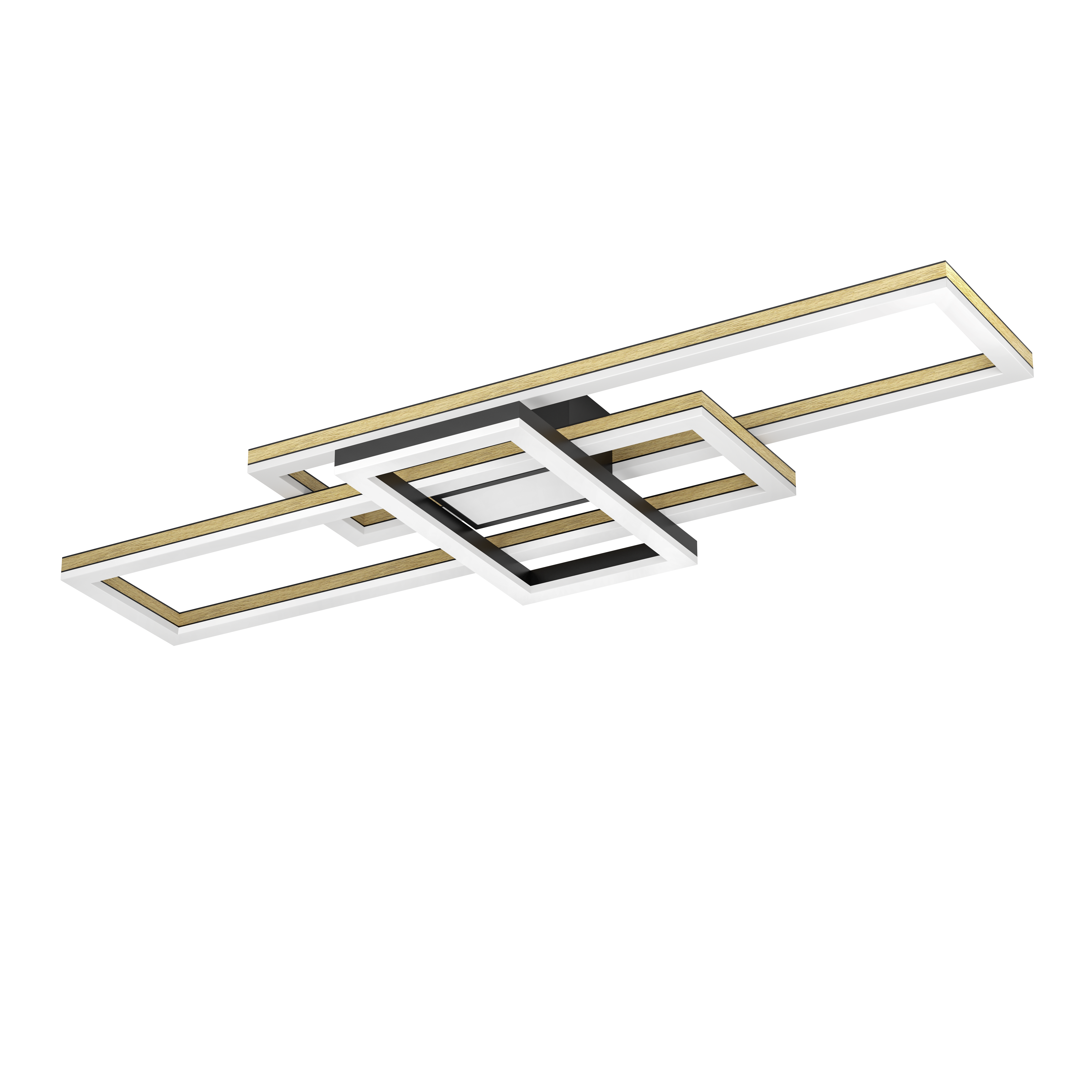 Deckenleuchte MATERA - Metall/Alu/Holzfurnier, 3xLED