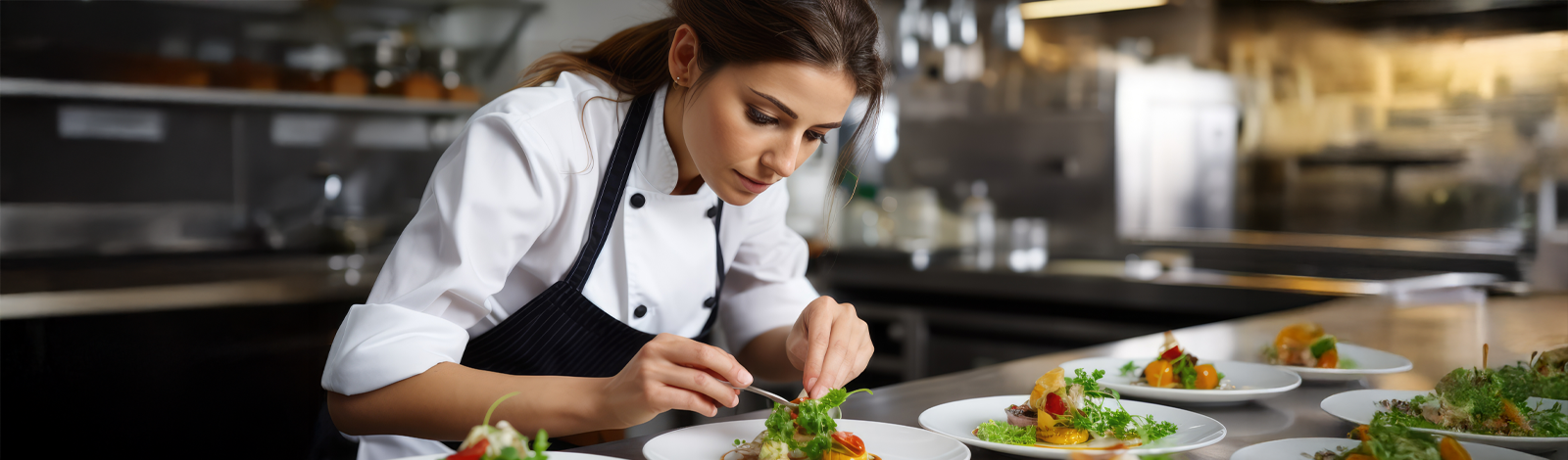 Leitung Gastronomie • Küchenchefin bereitet ein Gericht zu • Offene Stellen Gastronomie • Karriere bei Meyerhoff