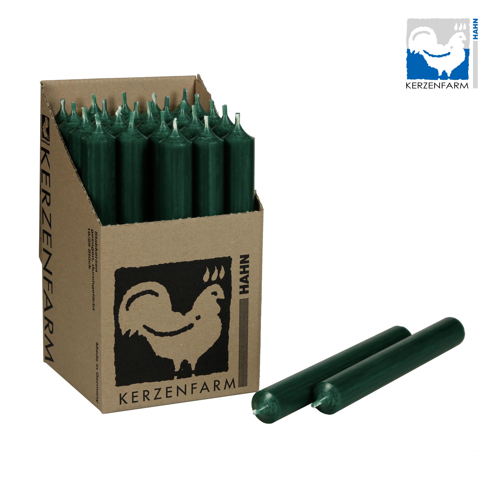 Stabkerze dunkelgrün - 22x180mm