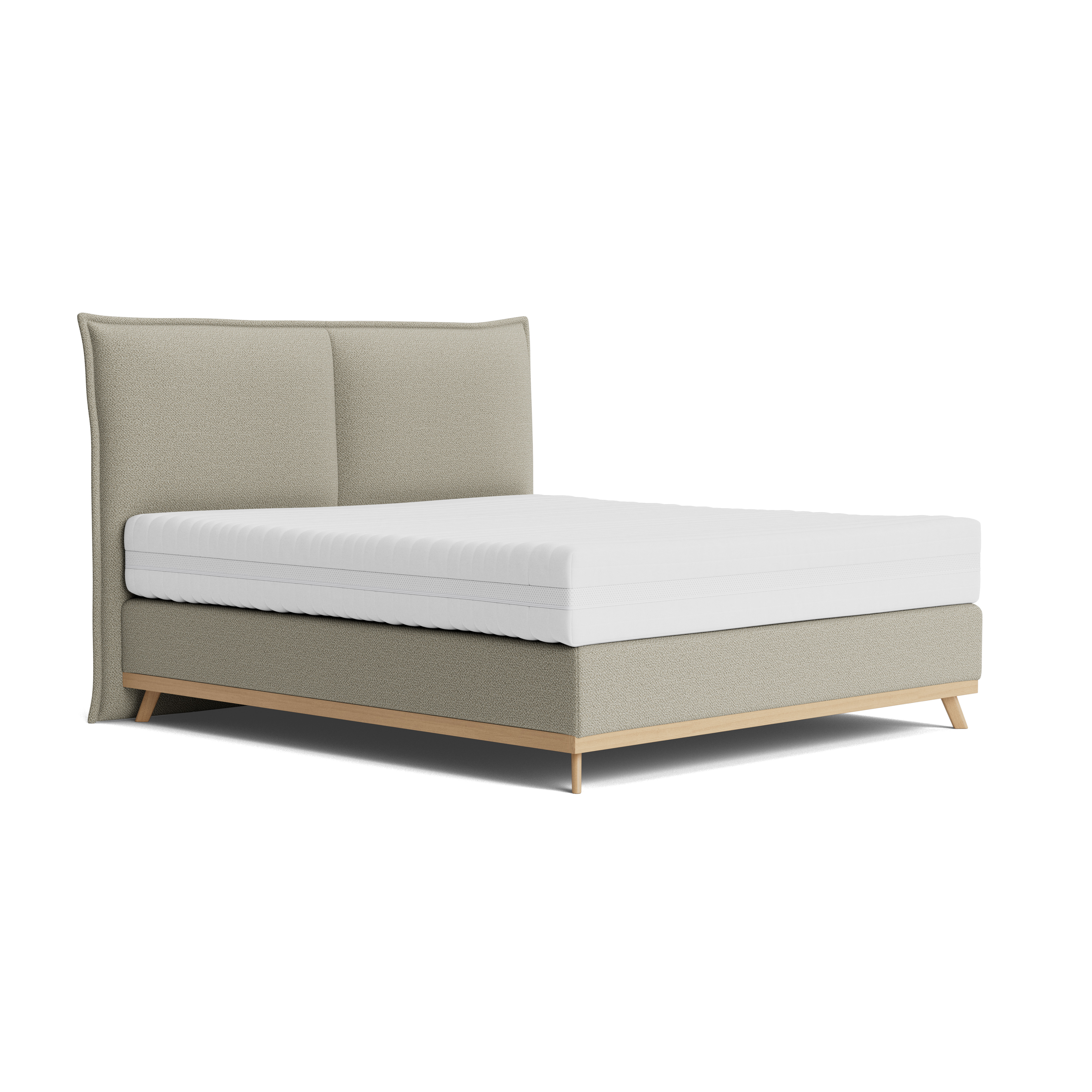 Boxspringbett, graubeige, 180 x 200 cm - Soria