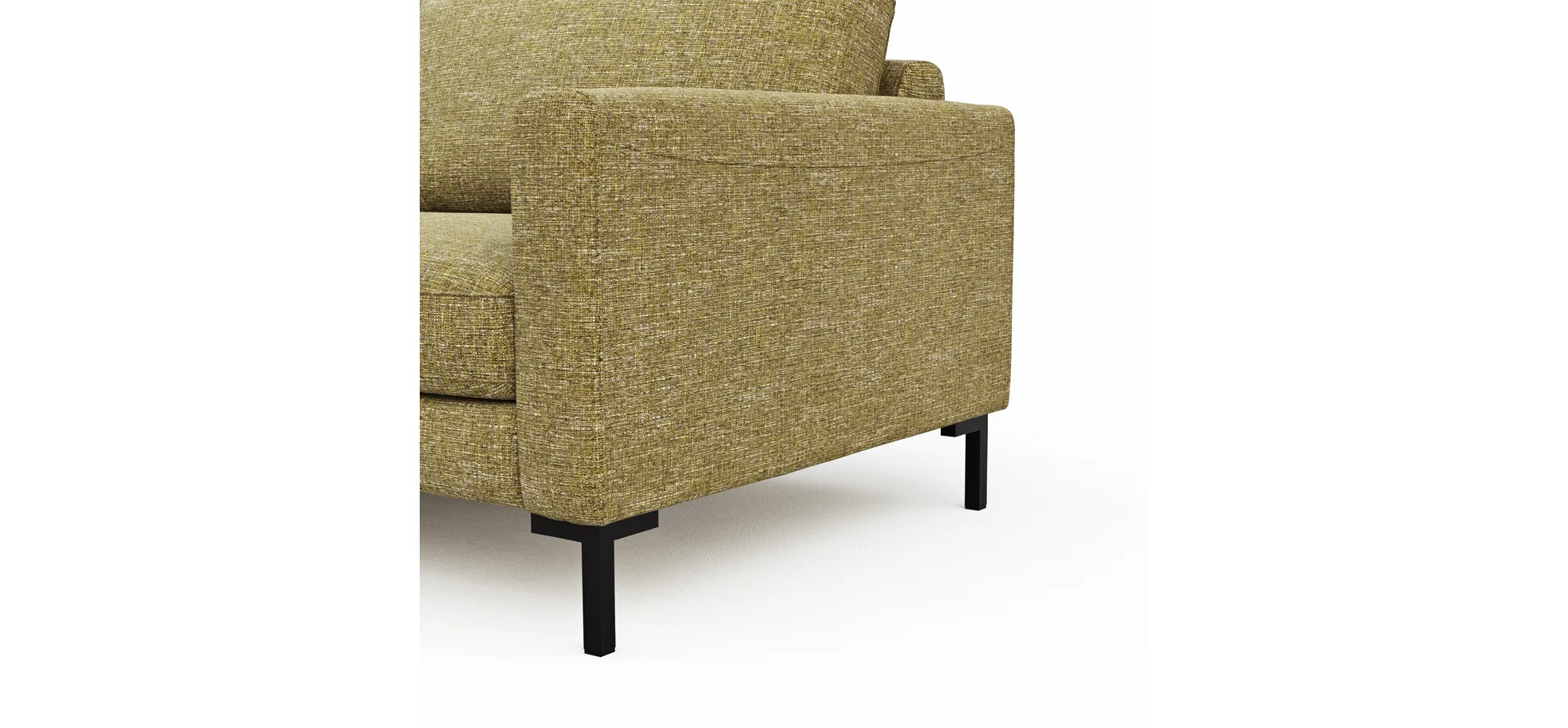Ecksofa Oviedo - Ecke links mit 1,5-Sitzer, Stoff, Senfgelb