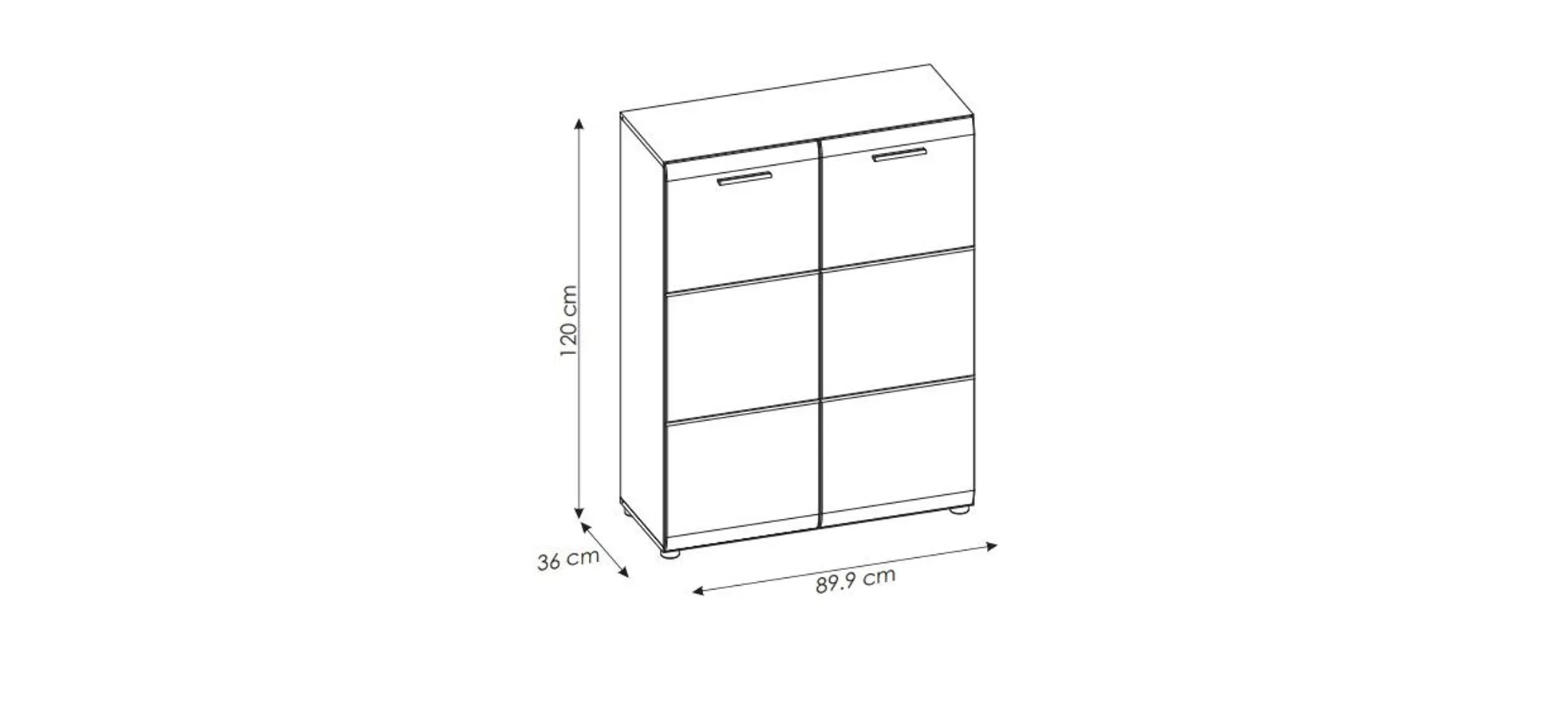 Schuhschrank, MDF weiß hochglanz - Werena