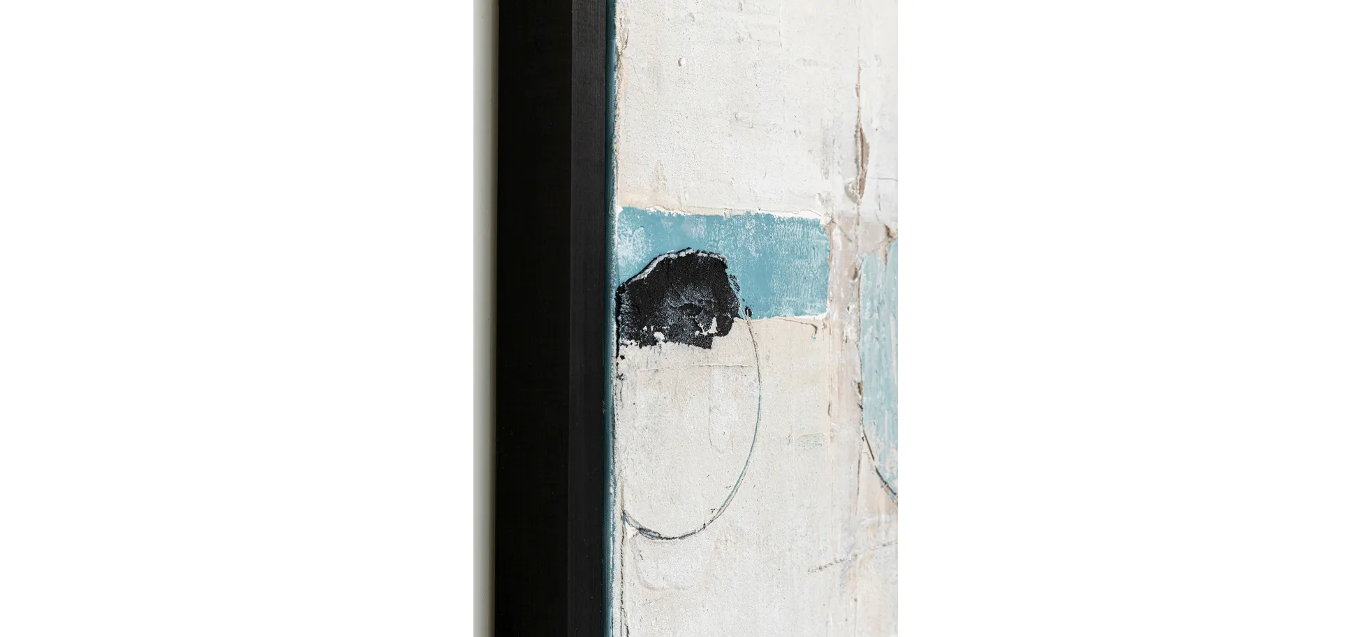 Gerahmtes Bild - LB ca. 120x160 cm, Grau, Blau