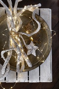 LED Strangbeleuchtung - silber/warmes weiss, PVC, 45cm-10L