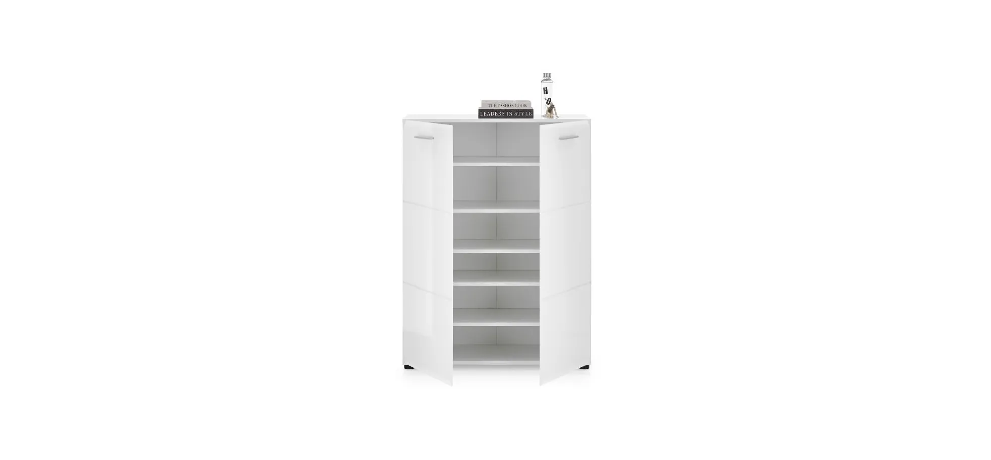 Schuhschrank, MDF weiß hochglanz - Werena