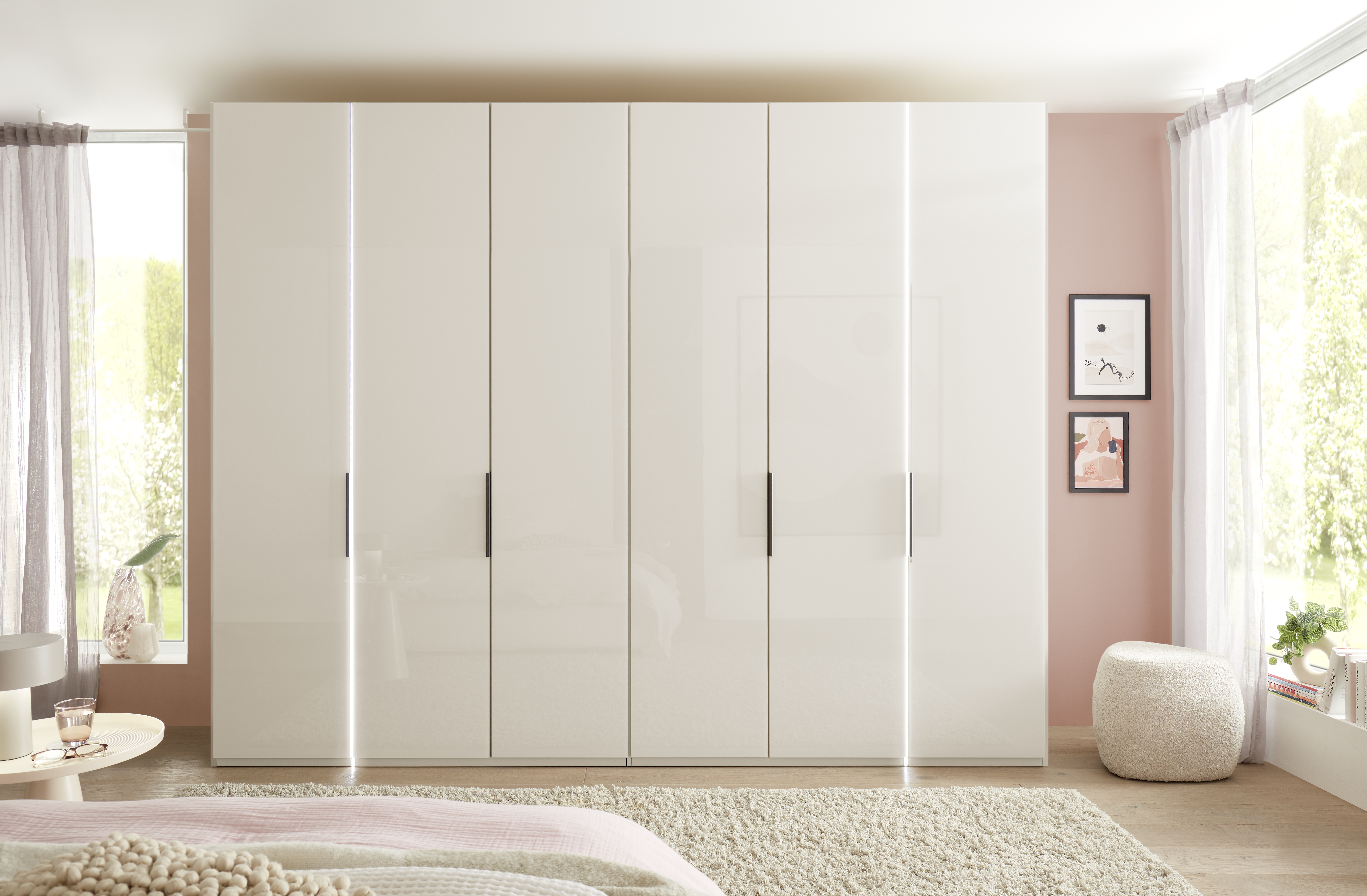 Drehtürenschrank 6-türig, Front Glas - LS25 Cerma