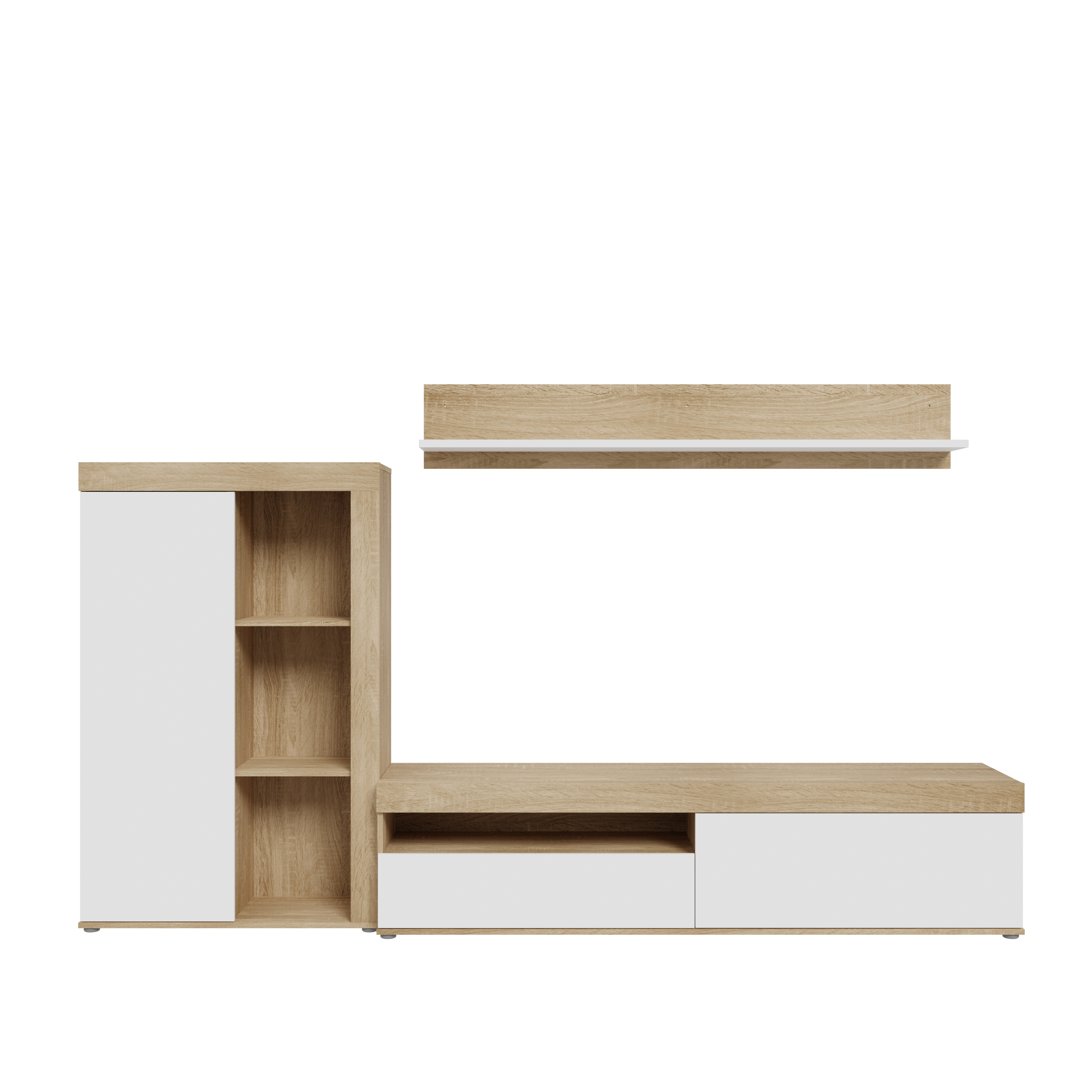 Wohnwand, Sonoma Eichen/Weiss - MyStyle 1056