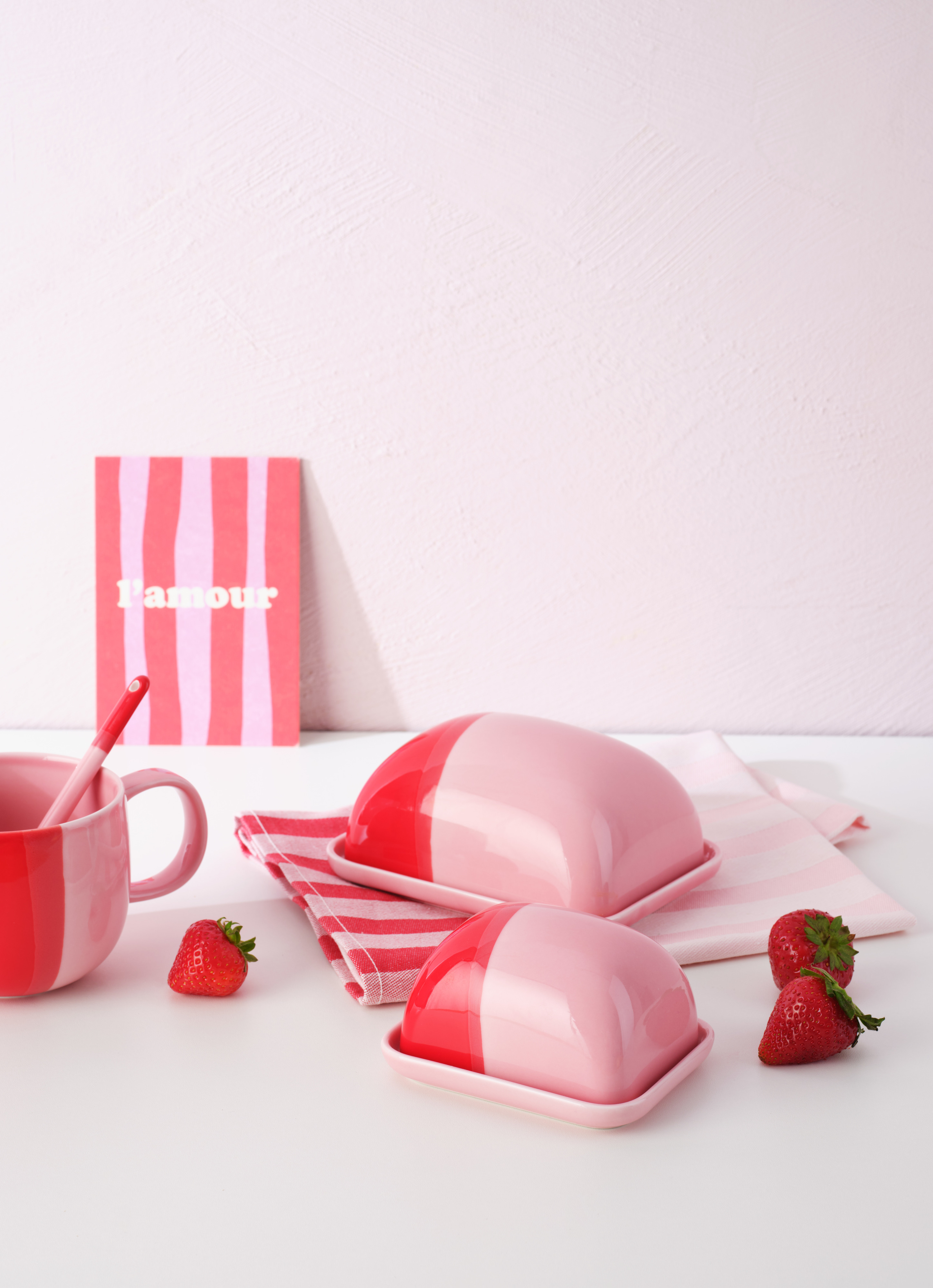 Butterdose joy, strawberry smoothie - 15,5x12,5 cm, Höhe 7 cm
