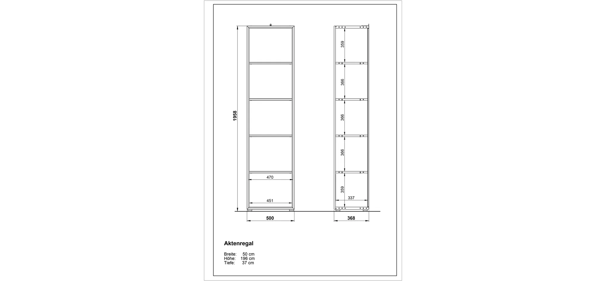 Aktenregal GWEN - B ca. 50 cm, Eiche Nachbildung Aktenregal GWEN - B ca. 50 cm, Eiche Nachbildung