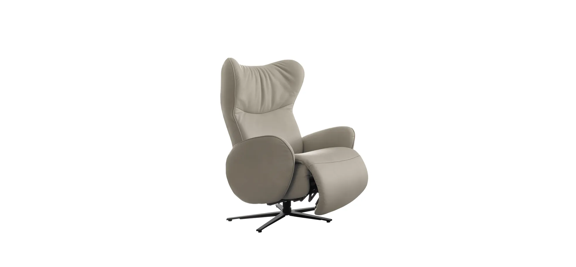Fernsehsessel EM Menifee - Relaxfunktion manuell, Leder, beige