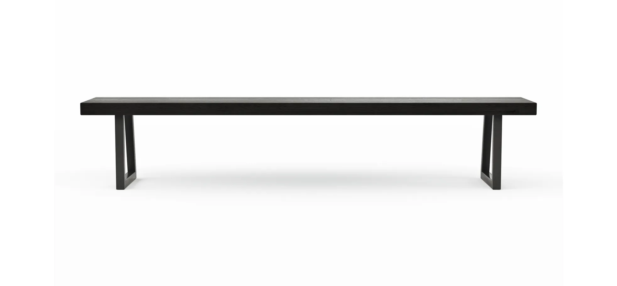 Holzbank Clifton - Breite ca. 220cm, Zerreiche massiv, smoked