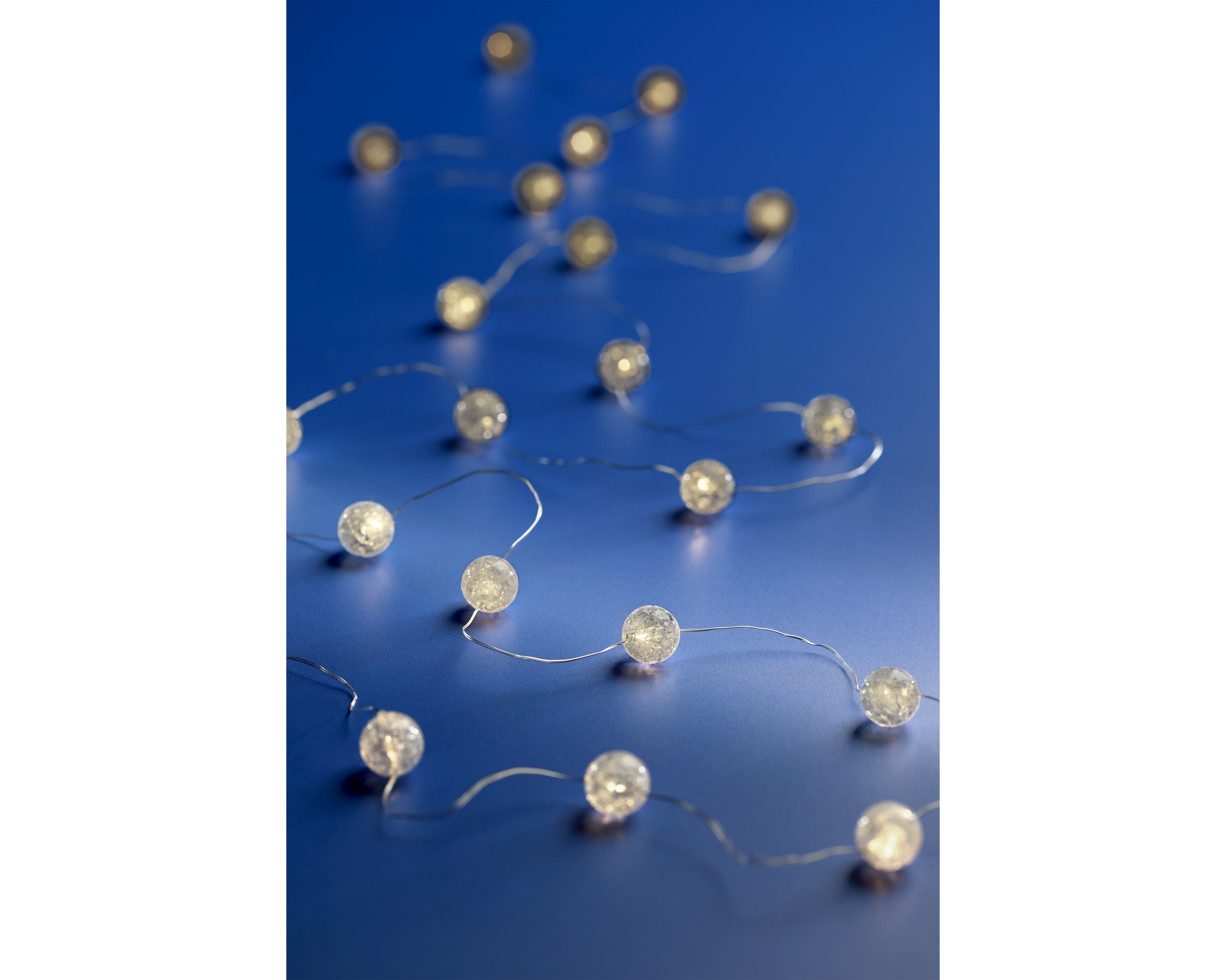 LED Deco Strang - silber/warmes weiss, PVC, 190cm-20L