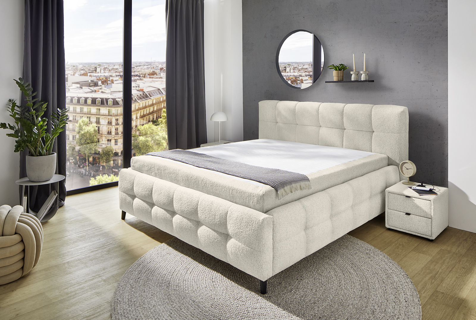 Polsterbett, beige  - MyStyle 3065