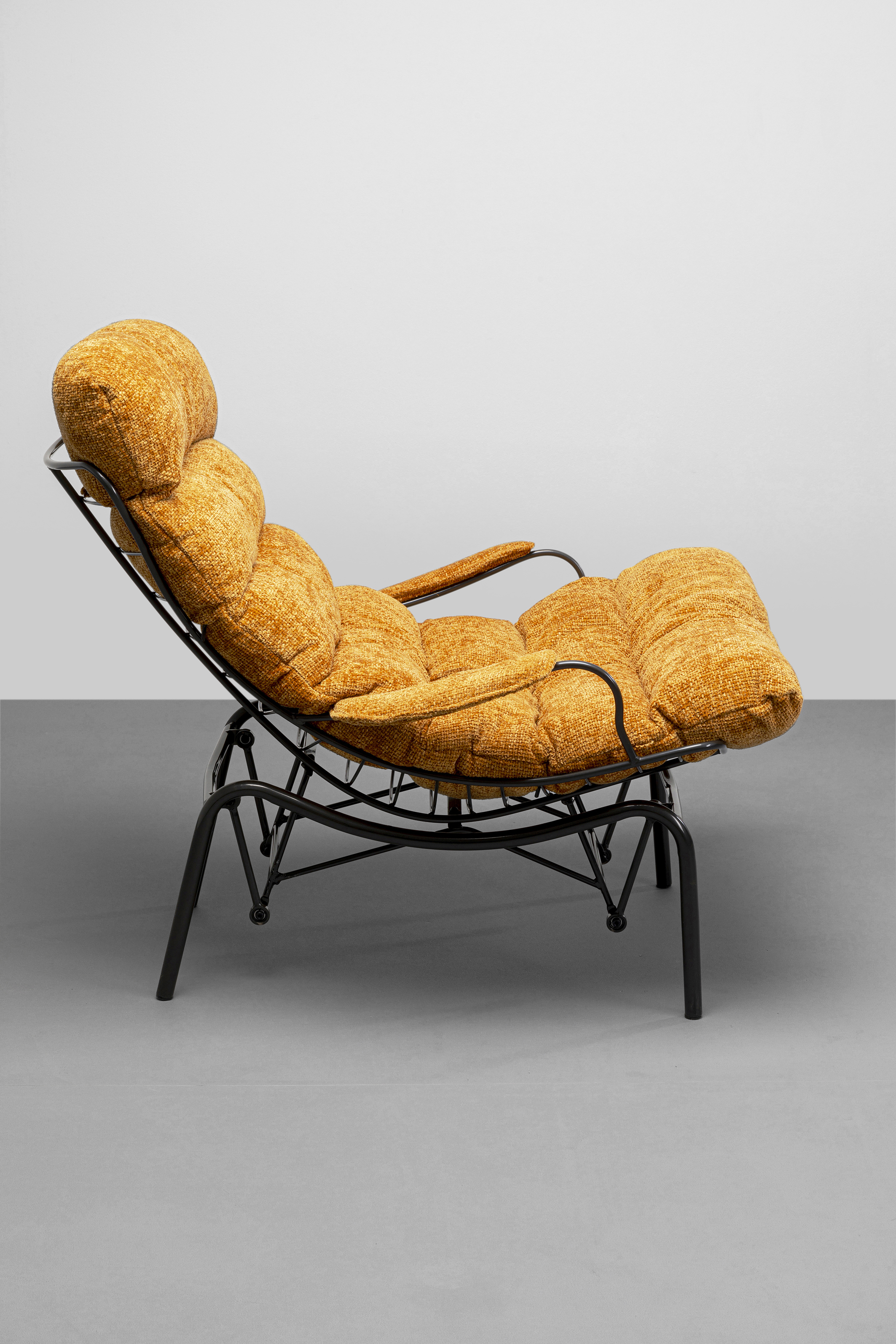 Sessel mit Hocker Vienna, Boucle gelb - Vienna