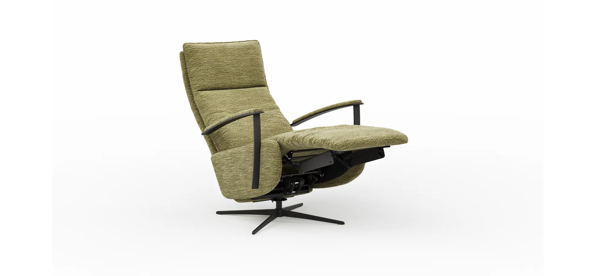 TV-Sessel Lima - Größe M, Relaxfunktion motorisch, Stoff, Moos