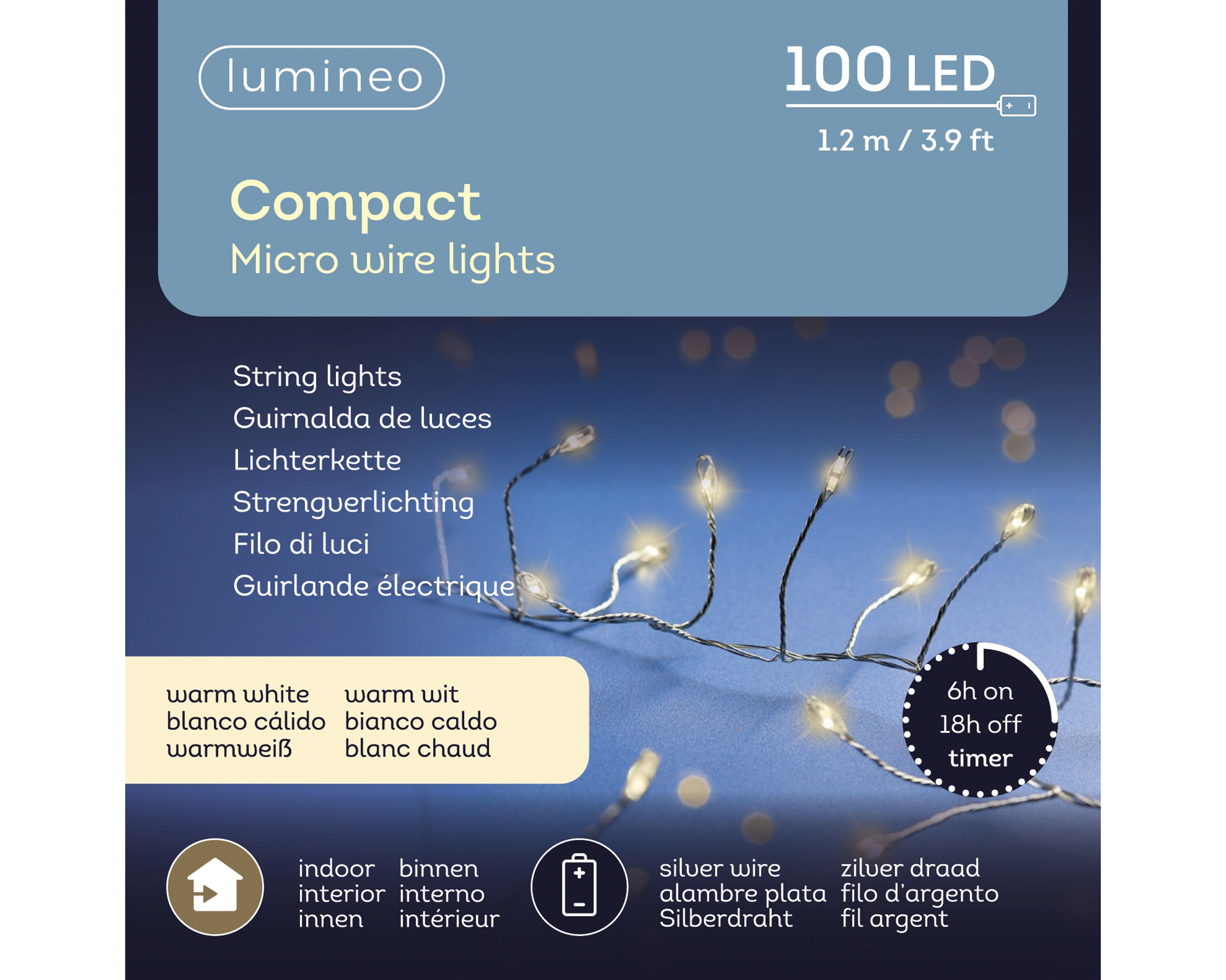 LED Compact Beleuchtung PVC - silber, 120cm-100L