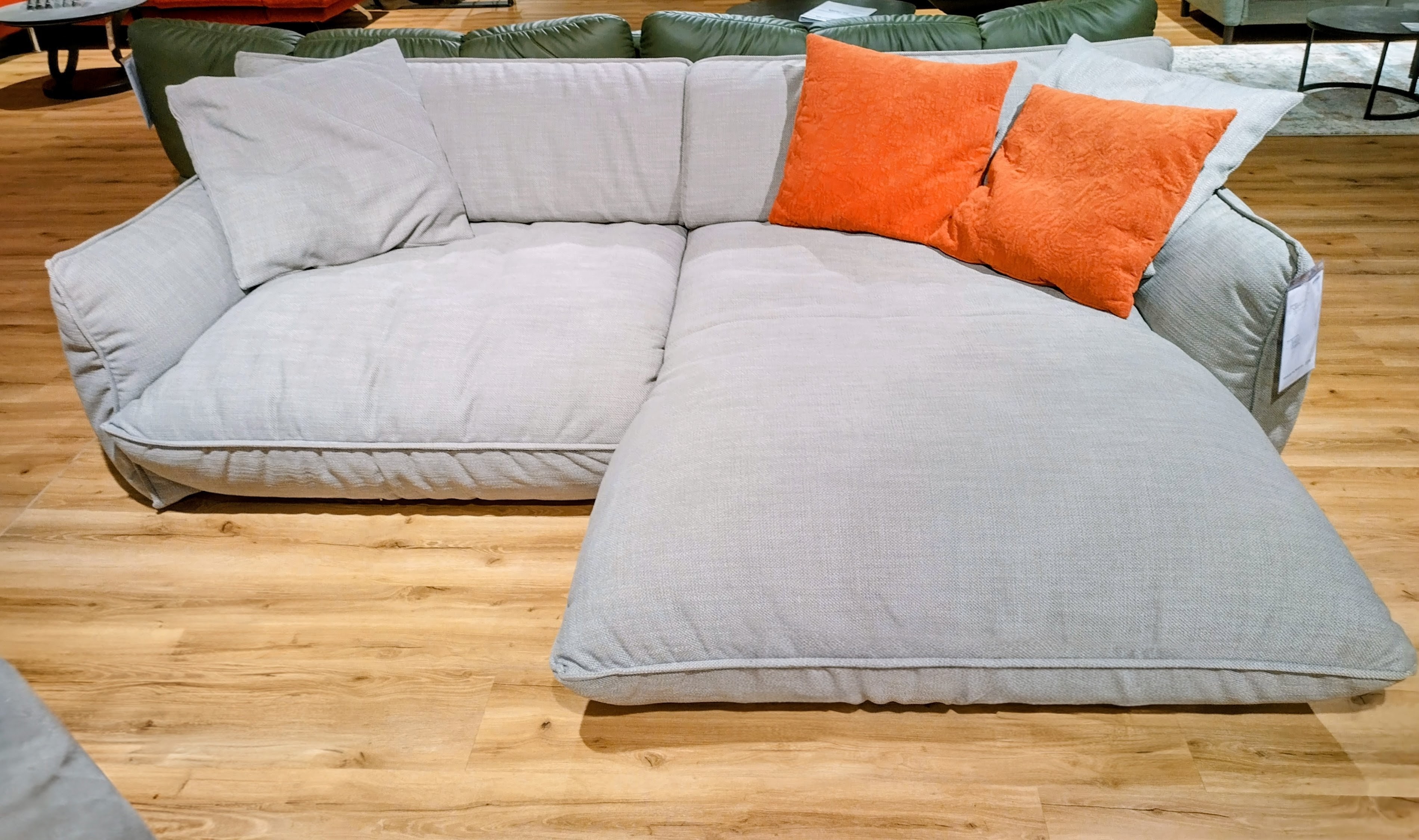 Ecksofa, Taupe, Kaltschaumpolsterung - Fluffy