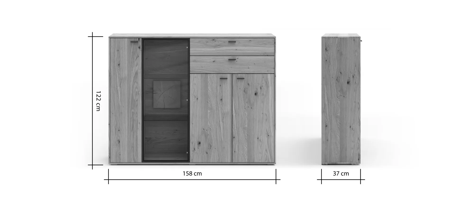 Highboard Fibra - Asteiche massiv