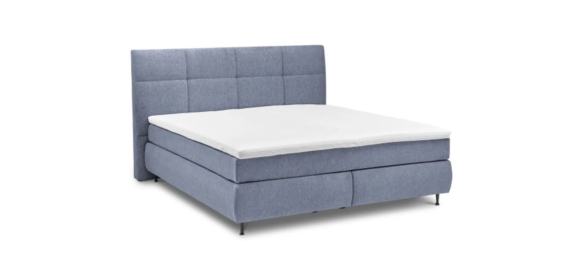  Boxspringbett ALICA- Liegefläche ca. 180x200 cm, Stoff, Hellblau	