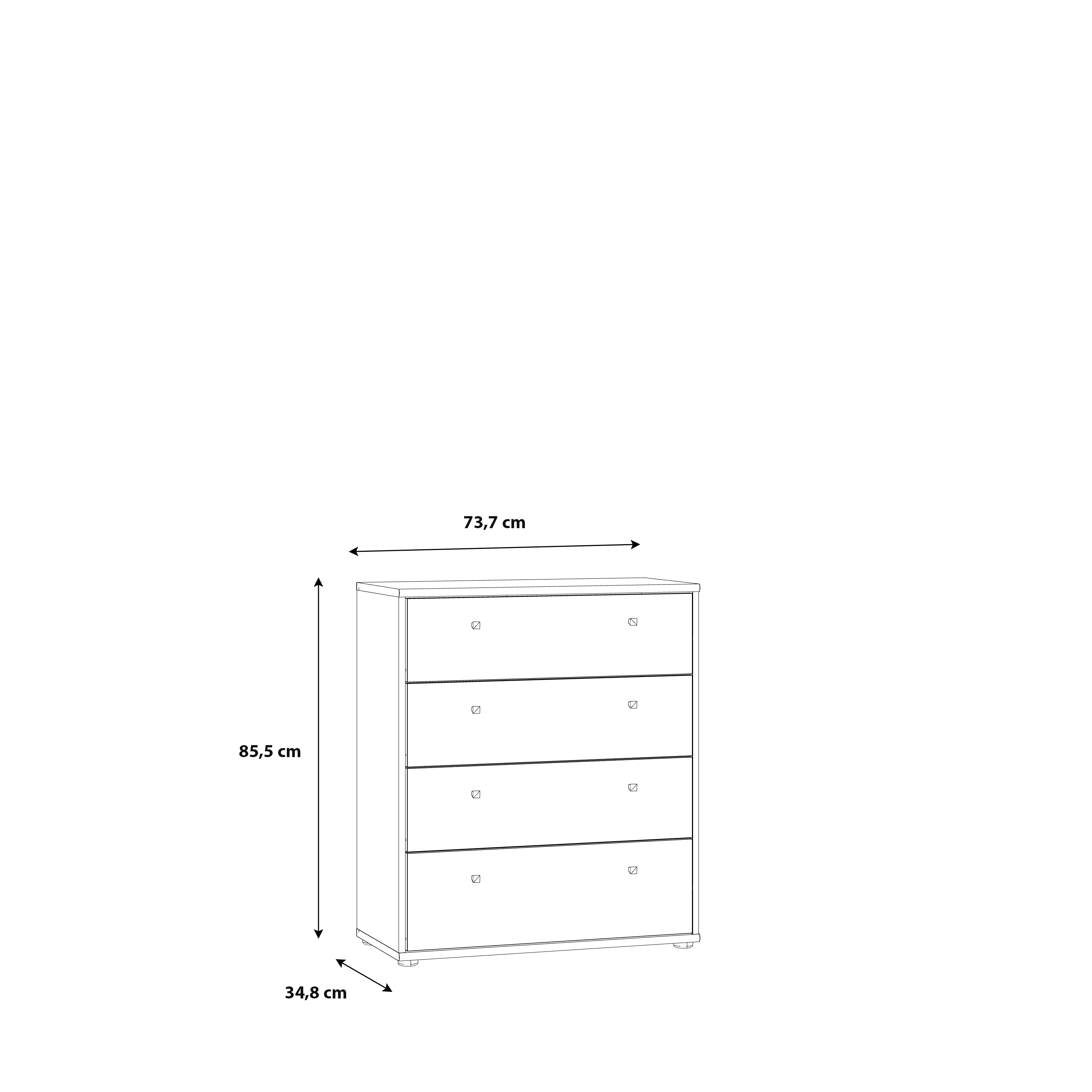 Kommode, Weiß - Faik