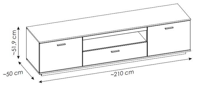 Lowboard, Eiche, Anthrazit - MyStyle 1020