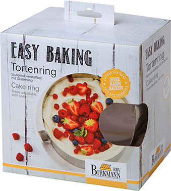 Tortenring, Höhe 10 cm, Easy Baking - verstellbar von Ø 18 cm bis 30 cm