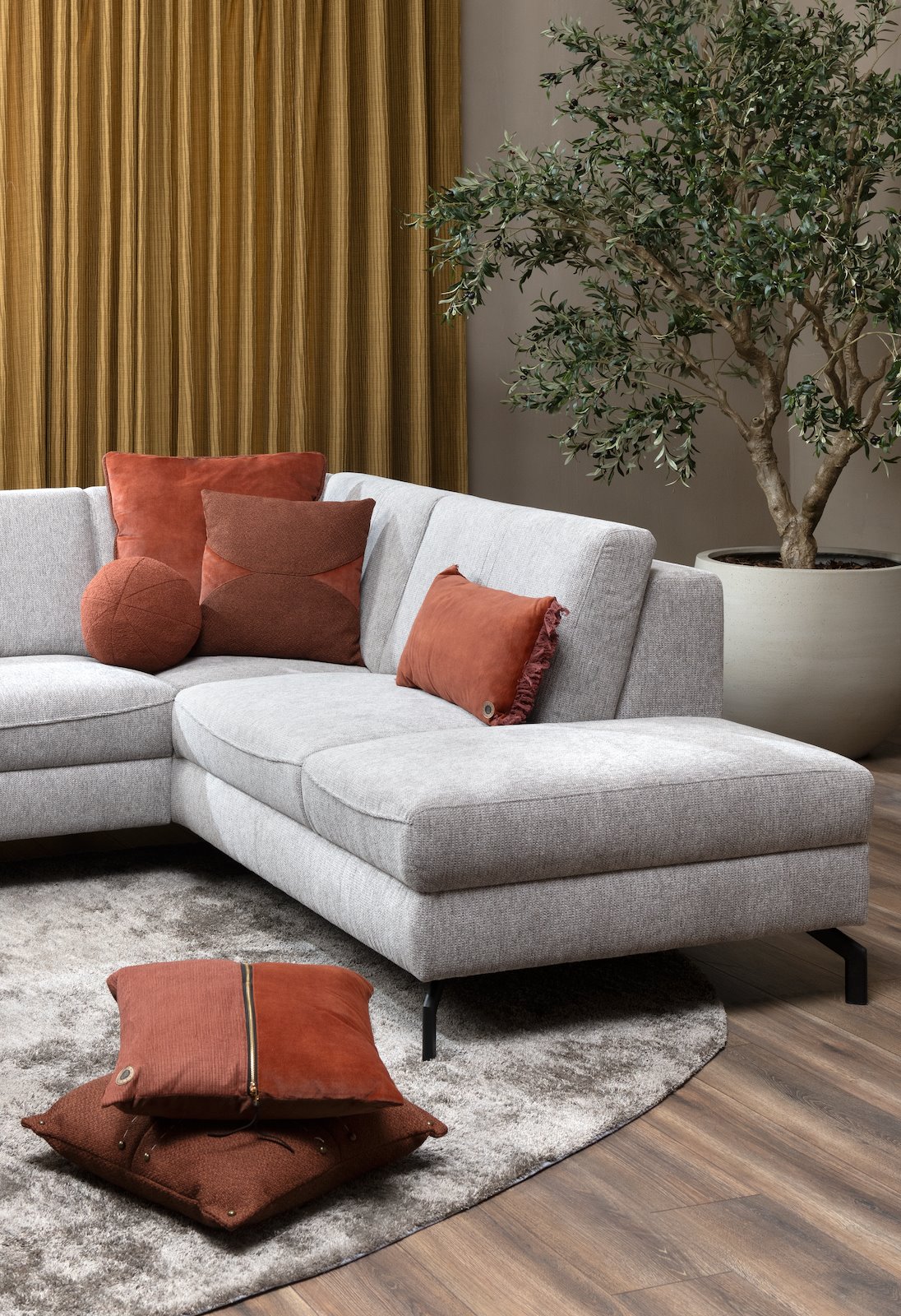 Kissenset Timeless, 6-teilig, Kupfer - Coco Maison