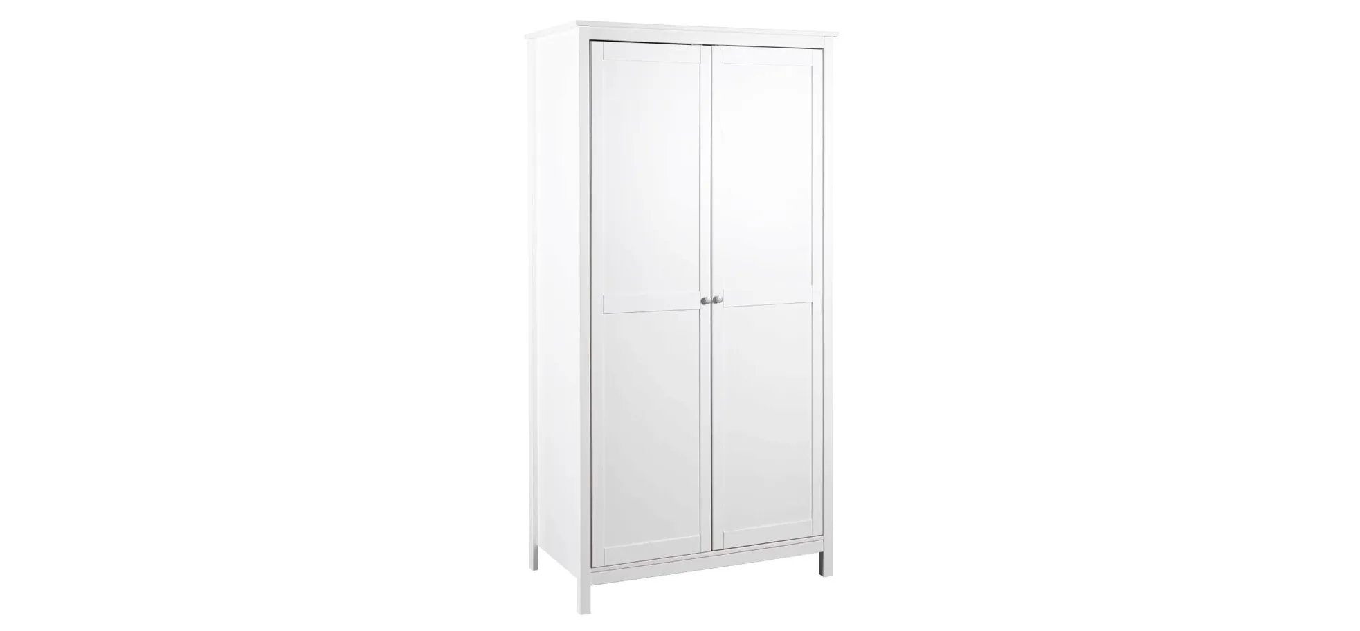 Drehtürenschrank - B ca. 107 cm, Weiß