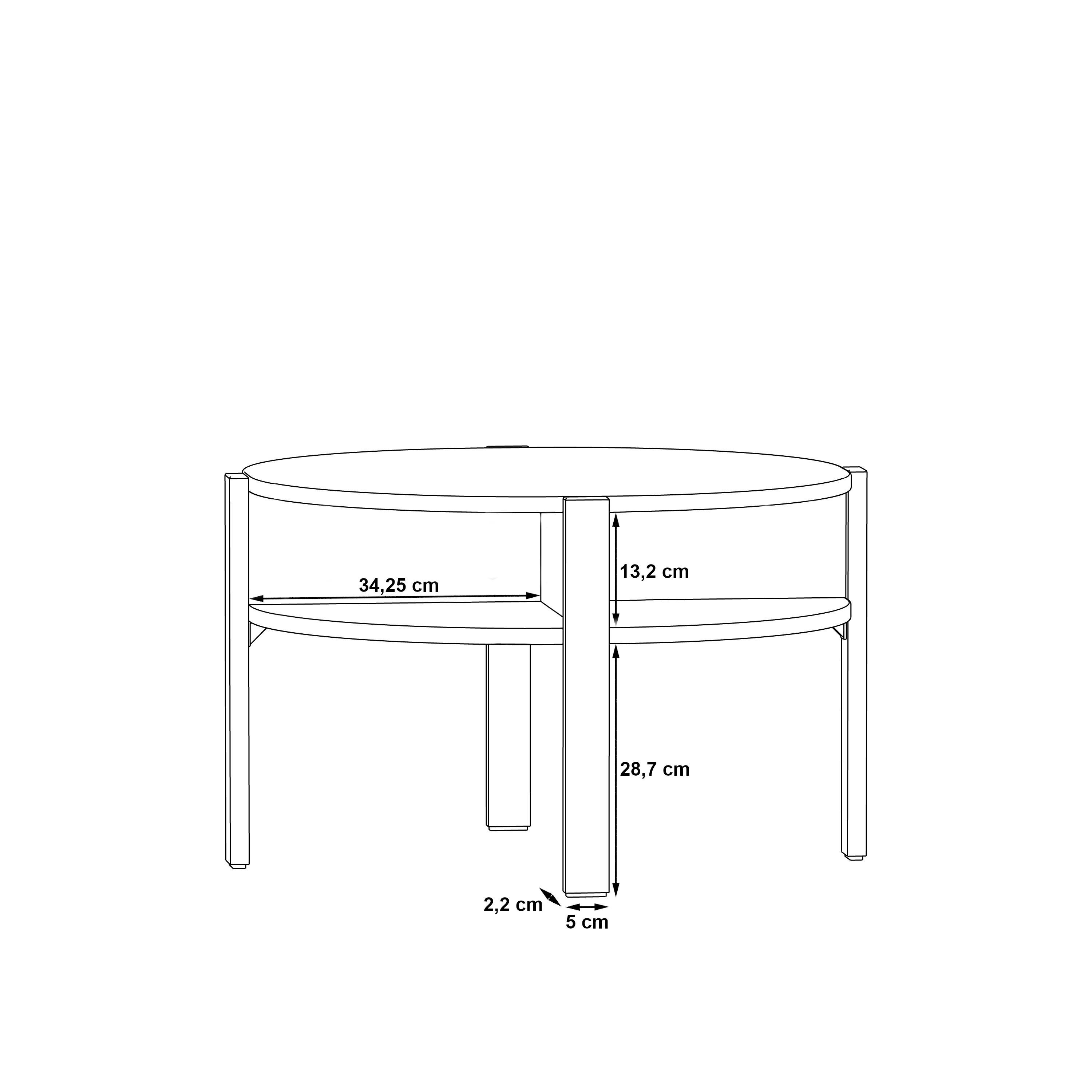 Couchtisch, Sonoma Eiche - Frini