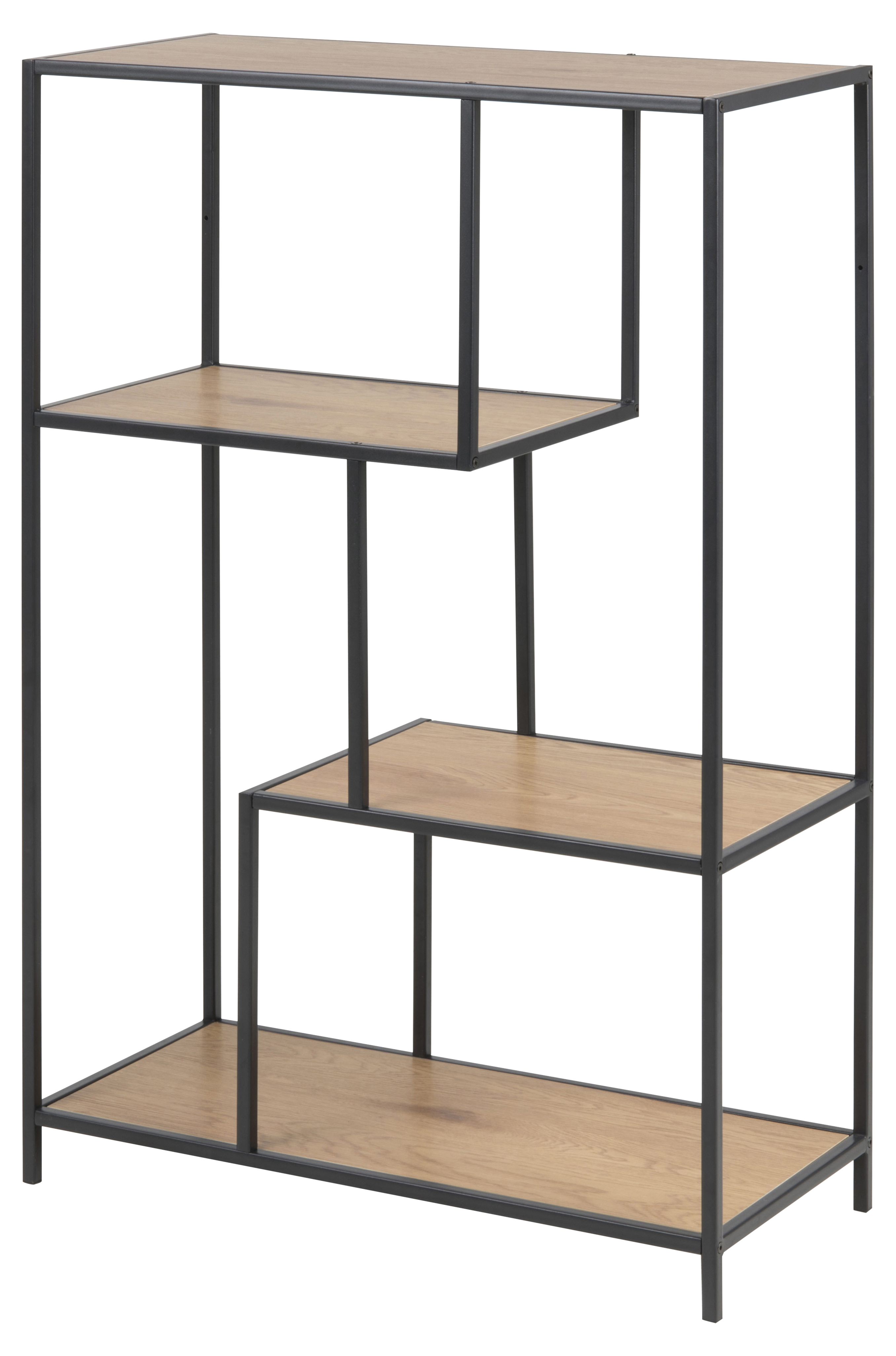 Bücherregal, Wildeiche, Metall schwarz - Auroa