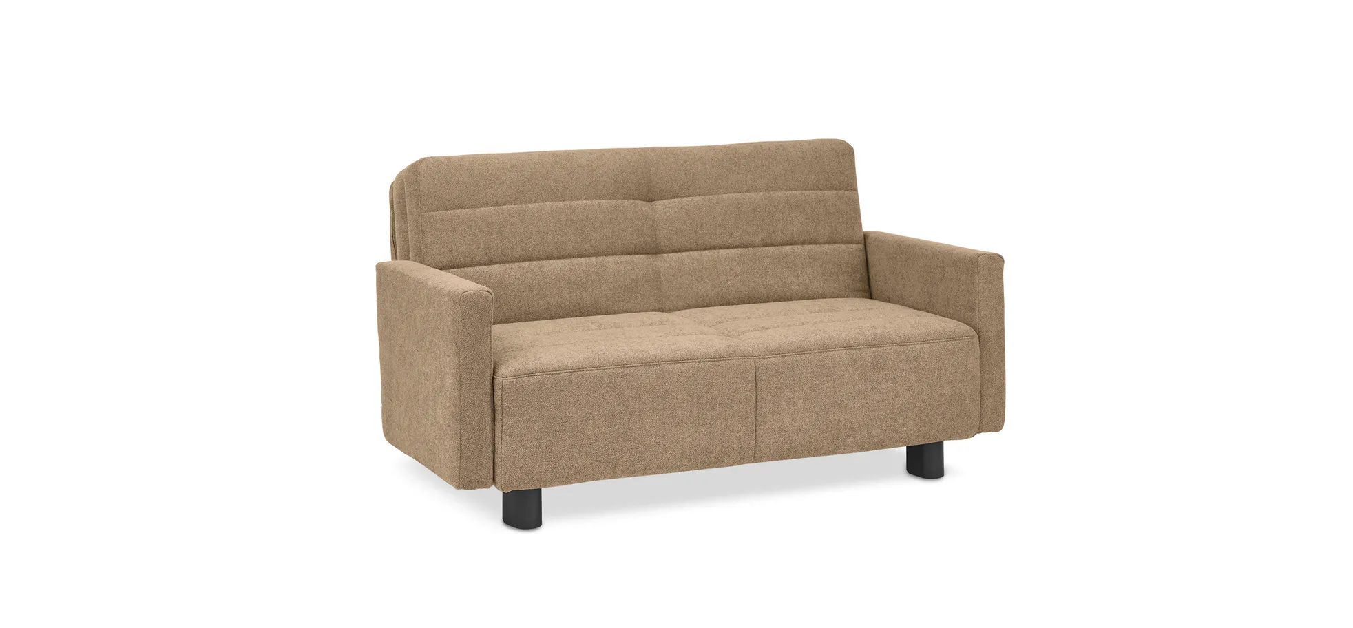  Faltsofa Easy - 2-Sitzer, ca. 140 cm inkl. Schlaffunktion/Topper/Armteil verstellbar, Stoff, Braun