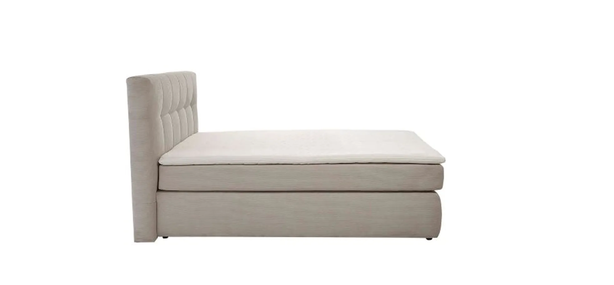 Boxspringbett, Feincord beige, 140x200 cm - Janah