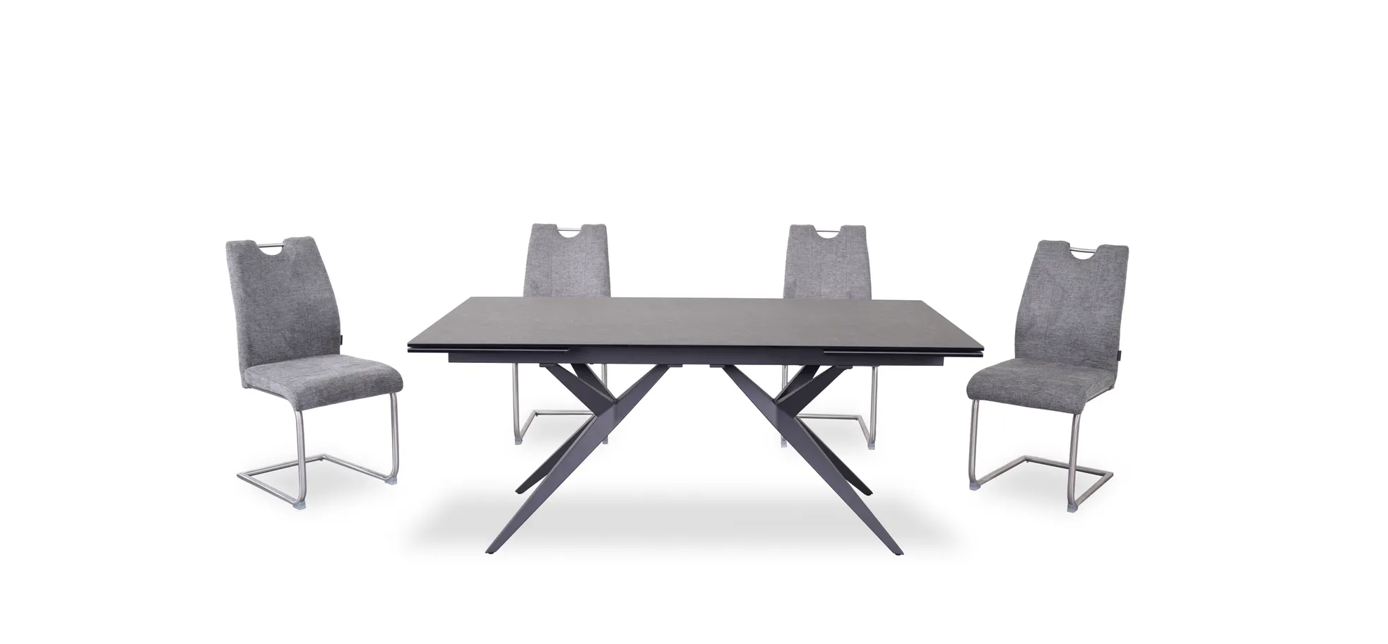 Schwingstuhl, Stoff grau, mit Griff - MERVE