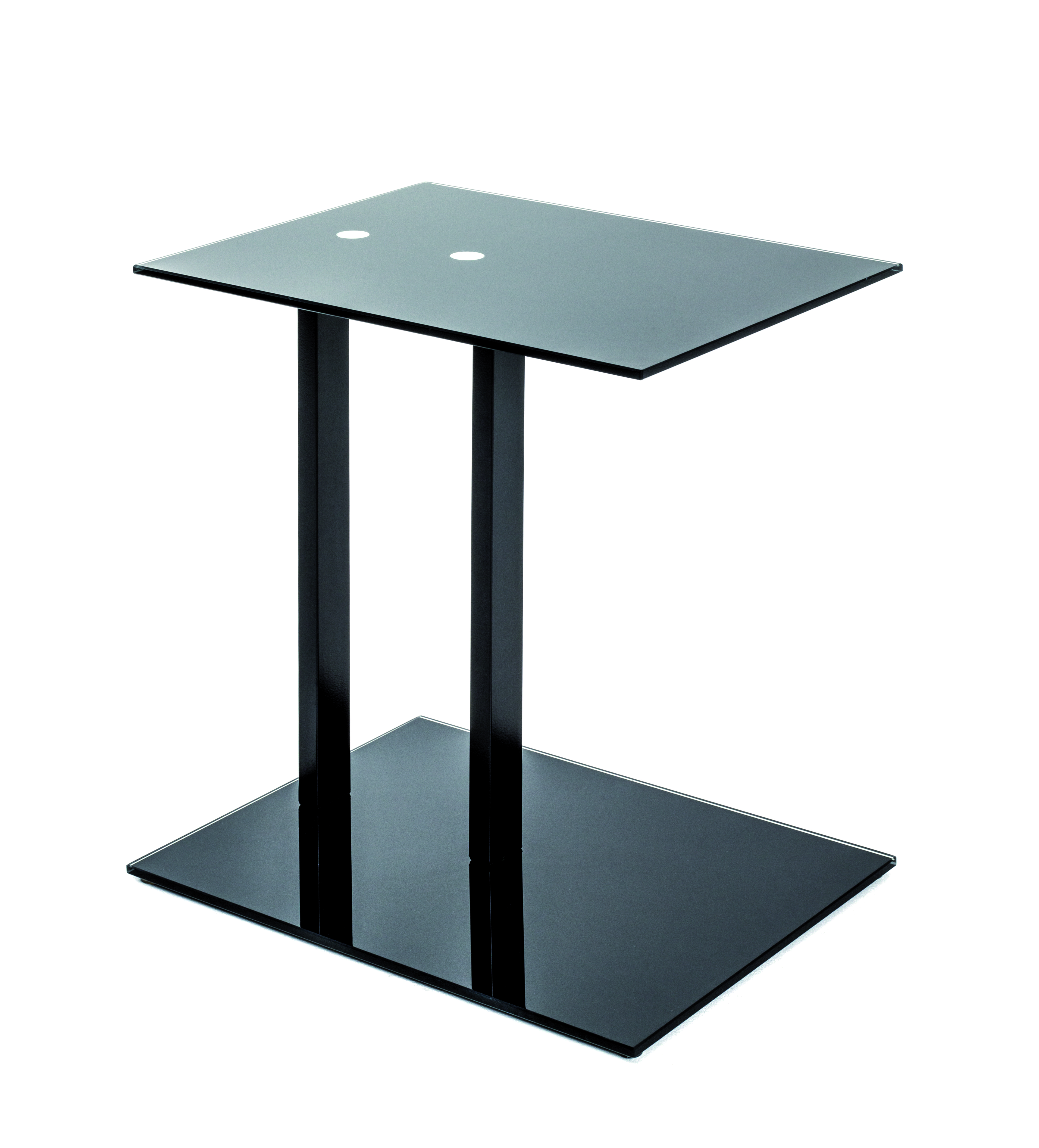 Beistelltisch, Glas-Metall-Kombi, schwarz - Black