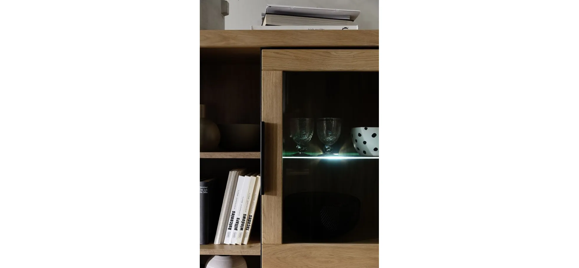 Highboard - B ca. 98 cm, Wildeiche massiv geölt