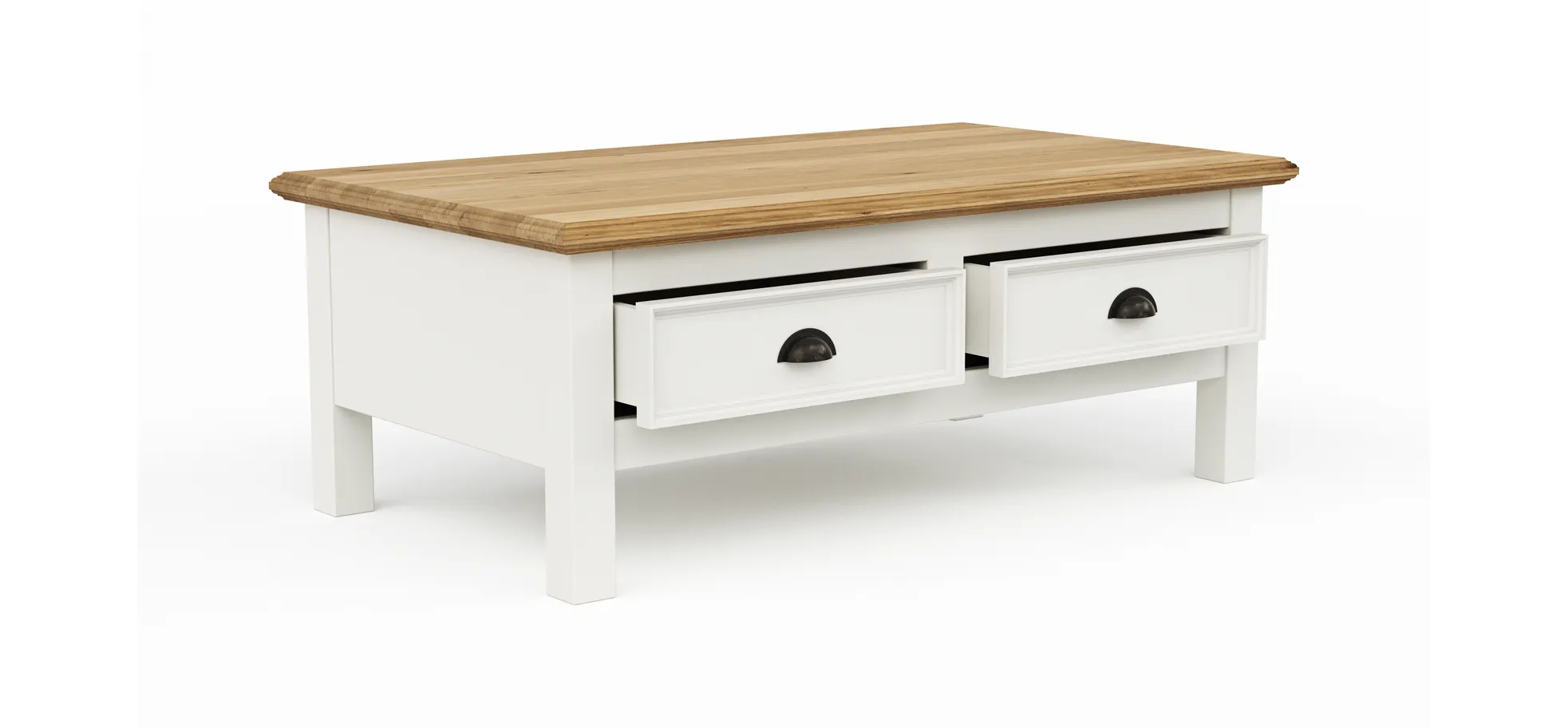 Couchtisch, weiß lackiert teilmassiv - Louisiana