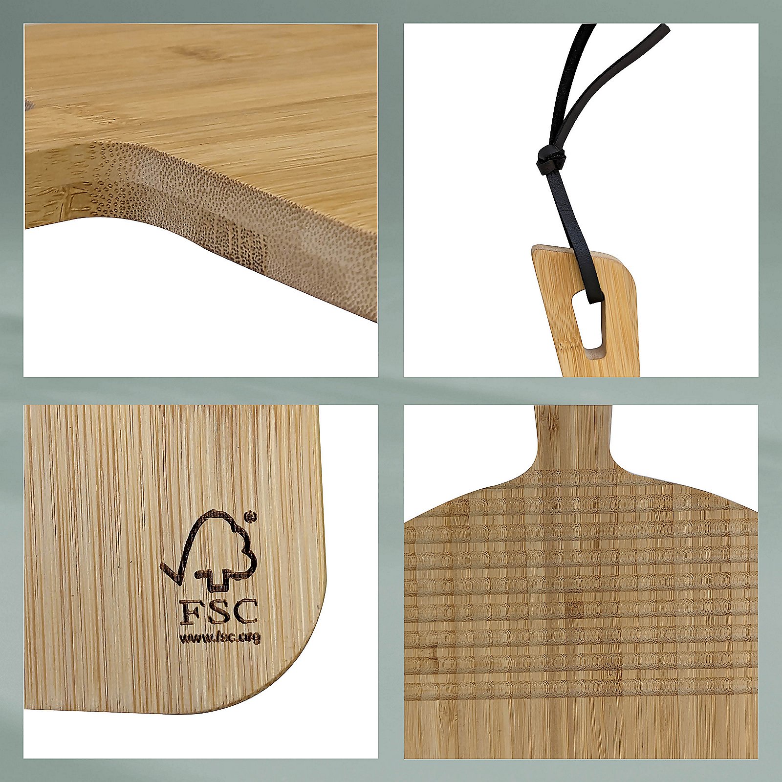 Servierbrett Cosma 2x42x32 cm - Bambus hellbraun
