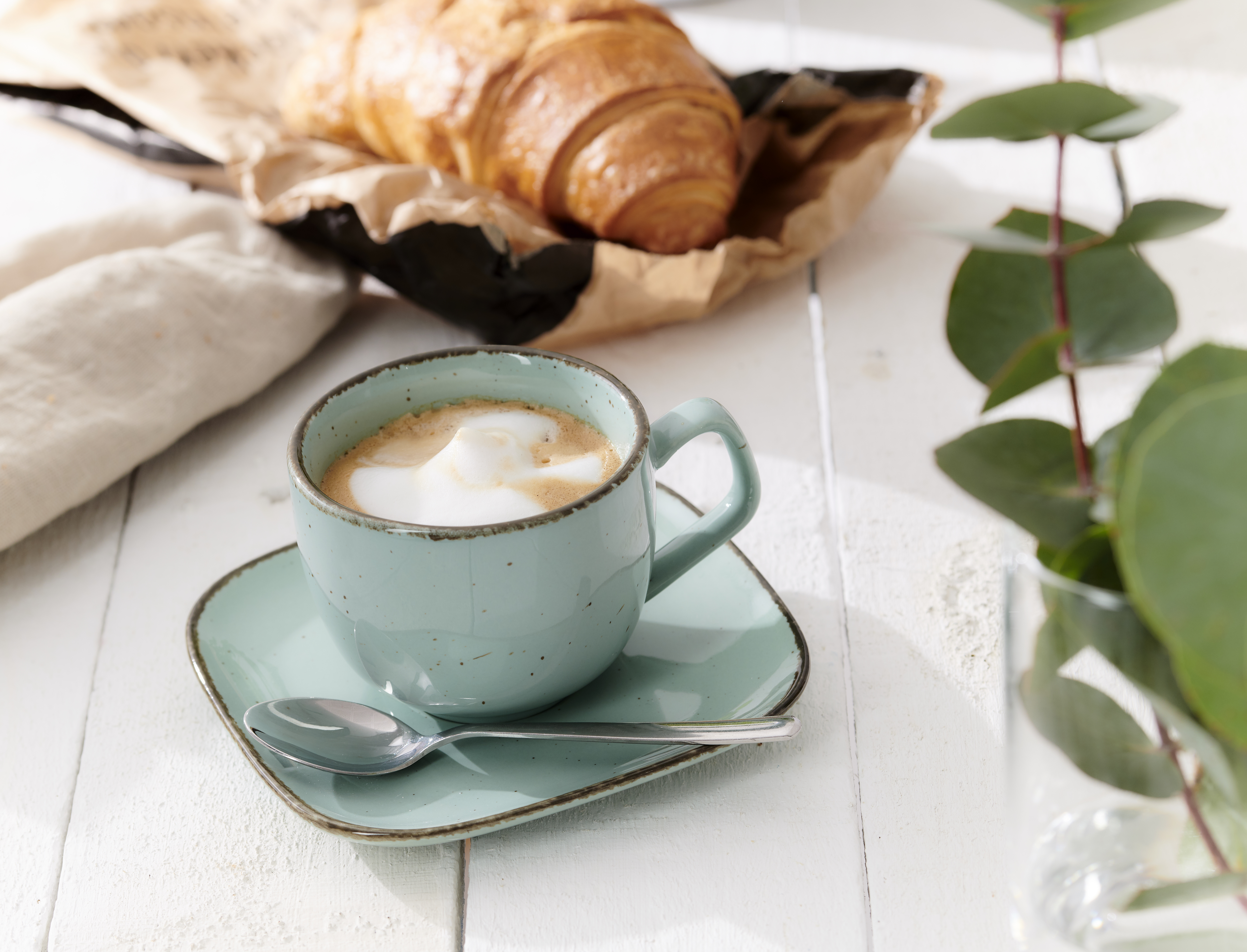Espresso-Untertasse Casa Blau 10 x 10 cm - Porzellan, spülmaschinenfest, quadratisch, blau Espresso-Untertasse Casa Blau 10 x 10 cm - Porzellan, spülmaschinenfest, quadratisch, blau