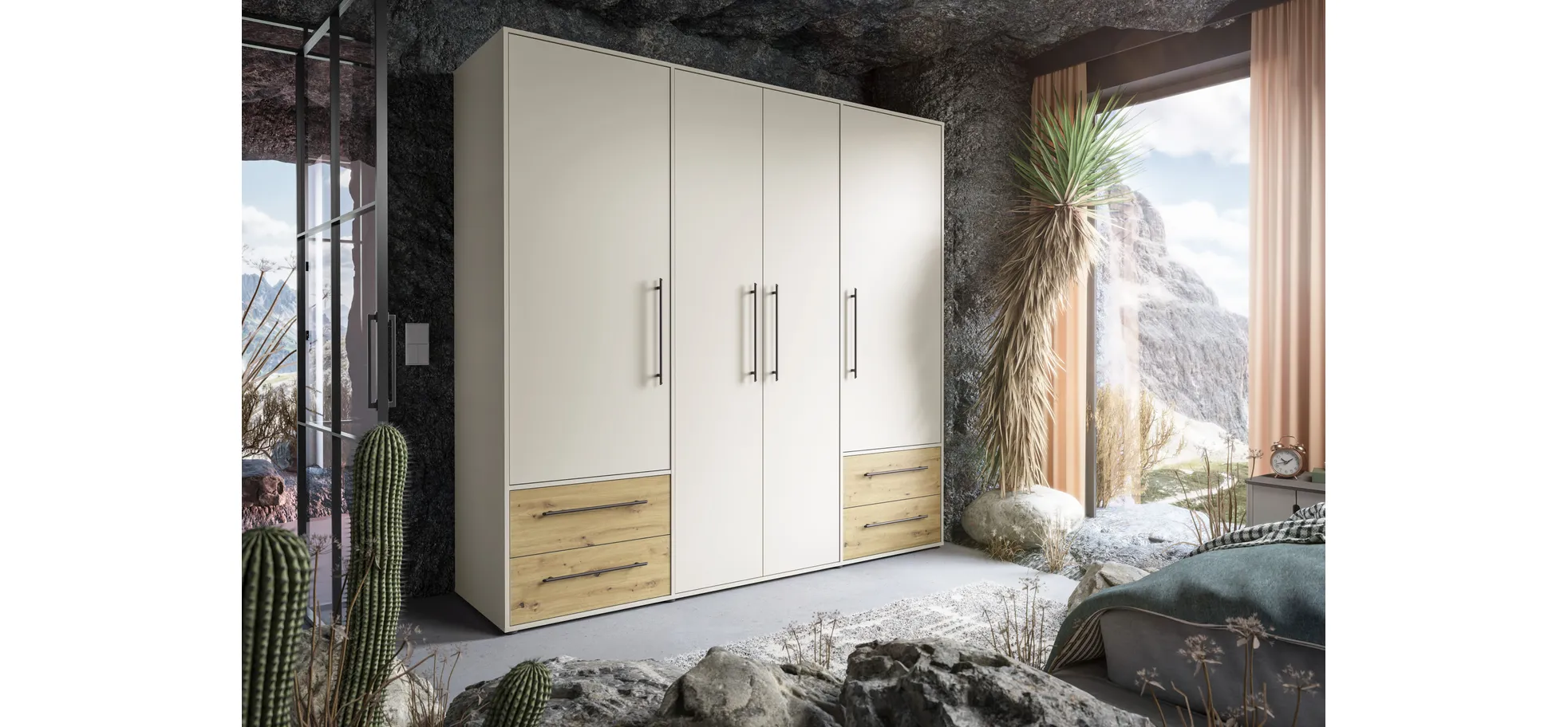 Drehtürenschrank, Dekor sand - Fathie