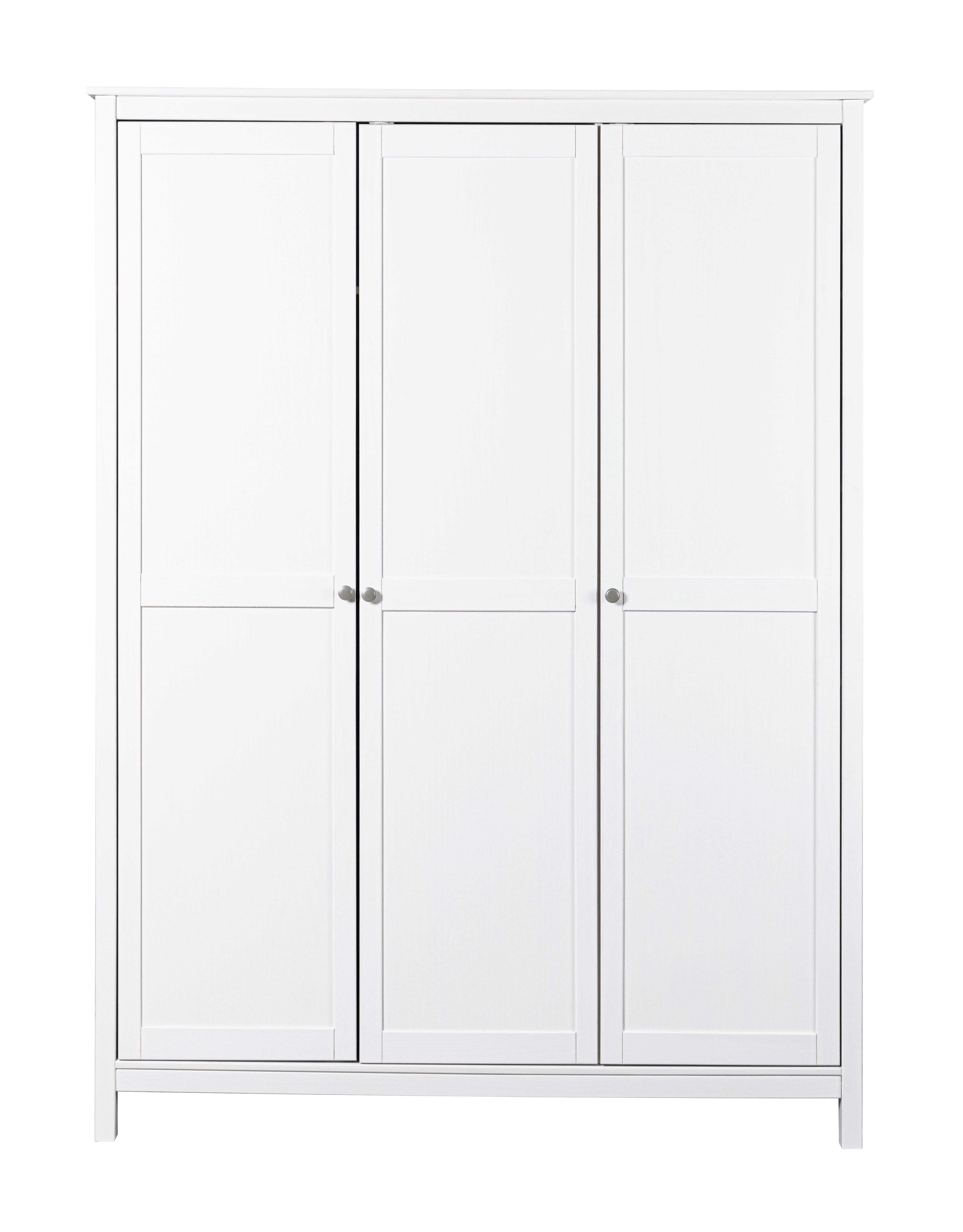 Kleiderschrank, Massivholz weiß, 155cm brt - MyStyle 3076