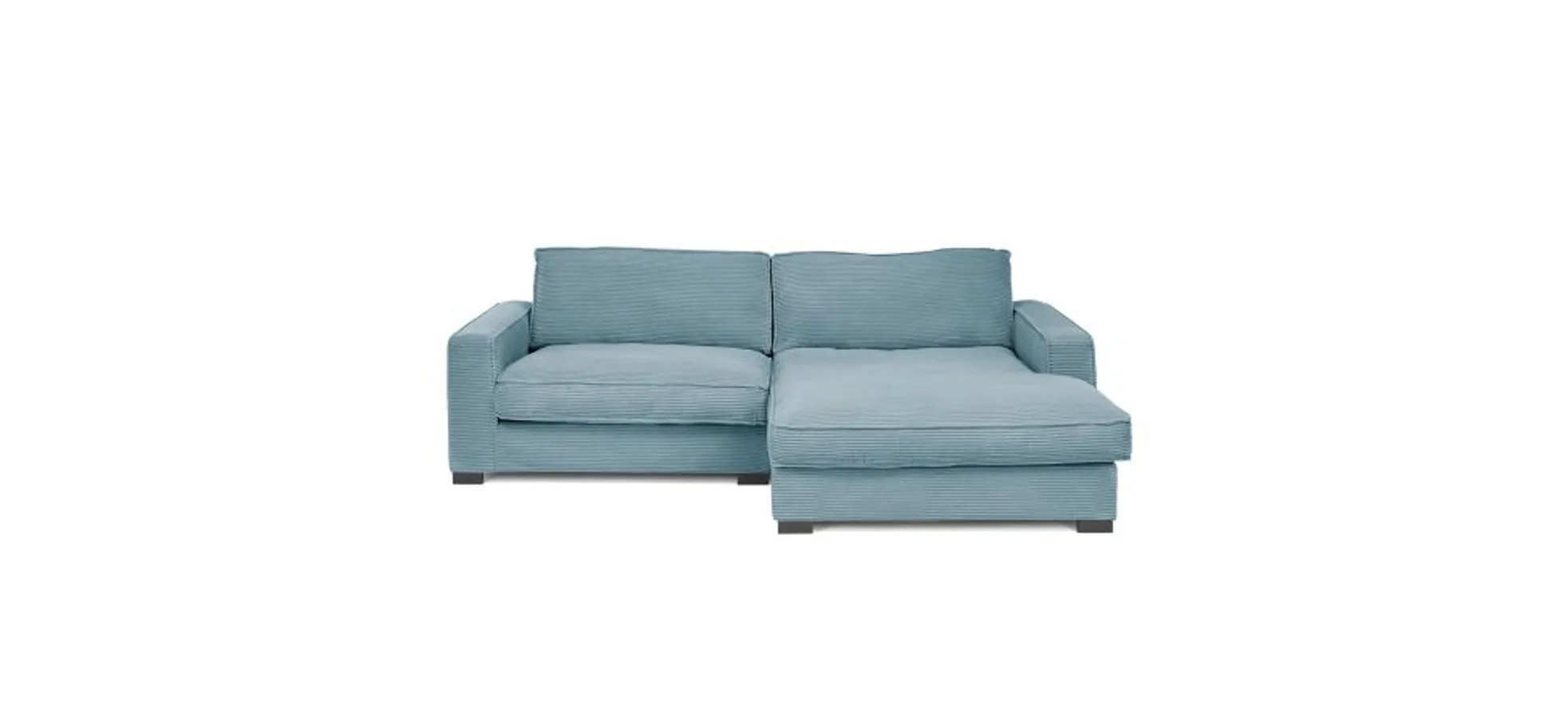 Ecksofa - 2-Sitzer, Ecke rechts, Stoff, Petrol