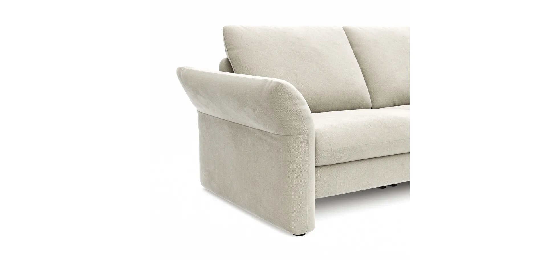 Sofa Gotera -  2,5-Sitzer inkl. Rückenlehne verstellbar, Stoff, Natur
