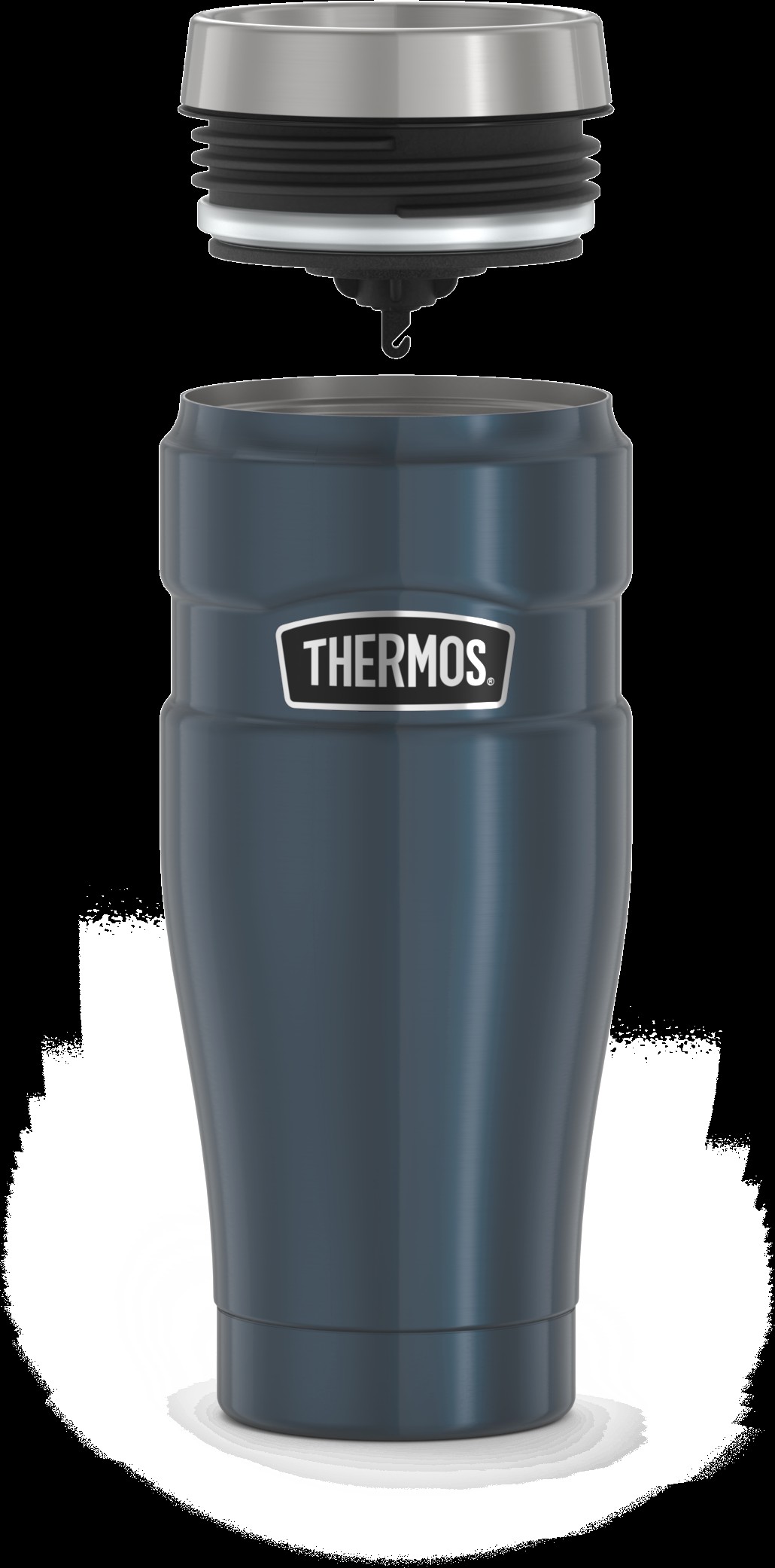 Isolier-Trinkbecher ice grey polished 0,47l - STAINLESS KING MUG