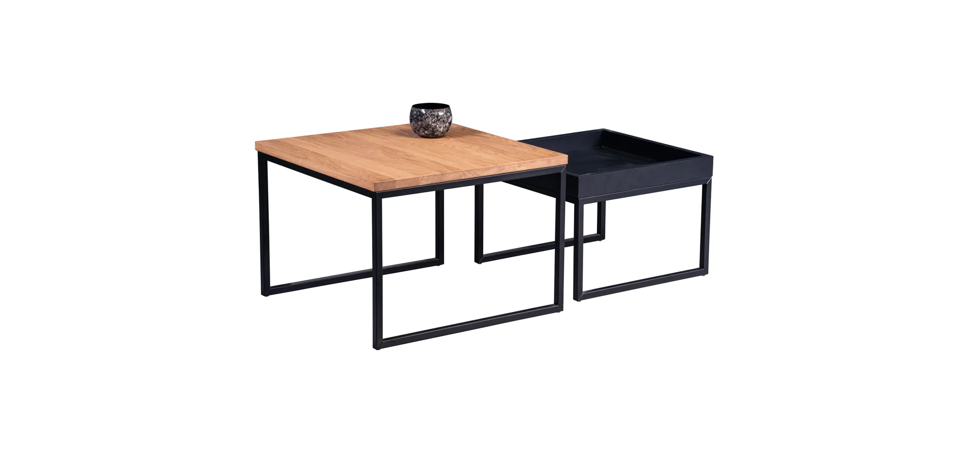 Couchtisch, Kernbuche massiv schwarz - Mirja