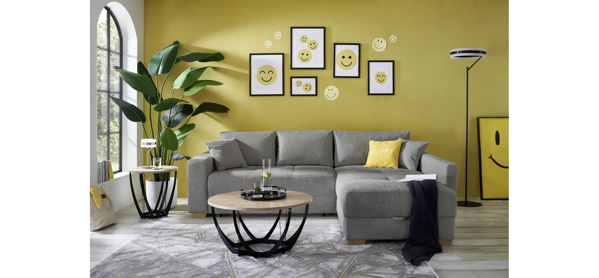 Couchtisch, Dekor Artisaneiche, Ø 80 cm - Maylea