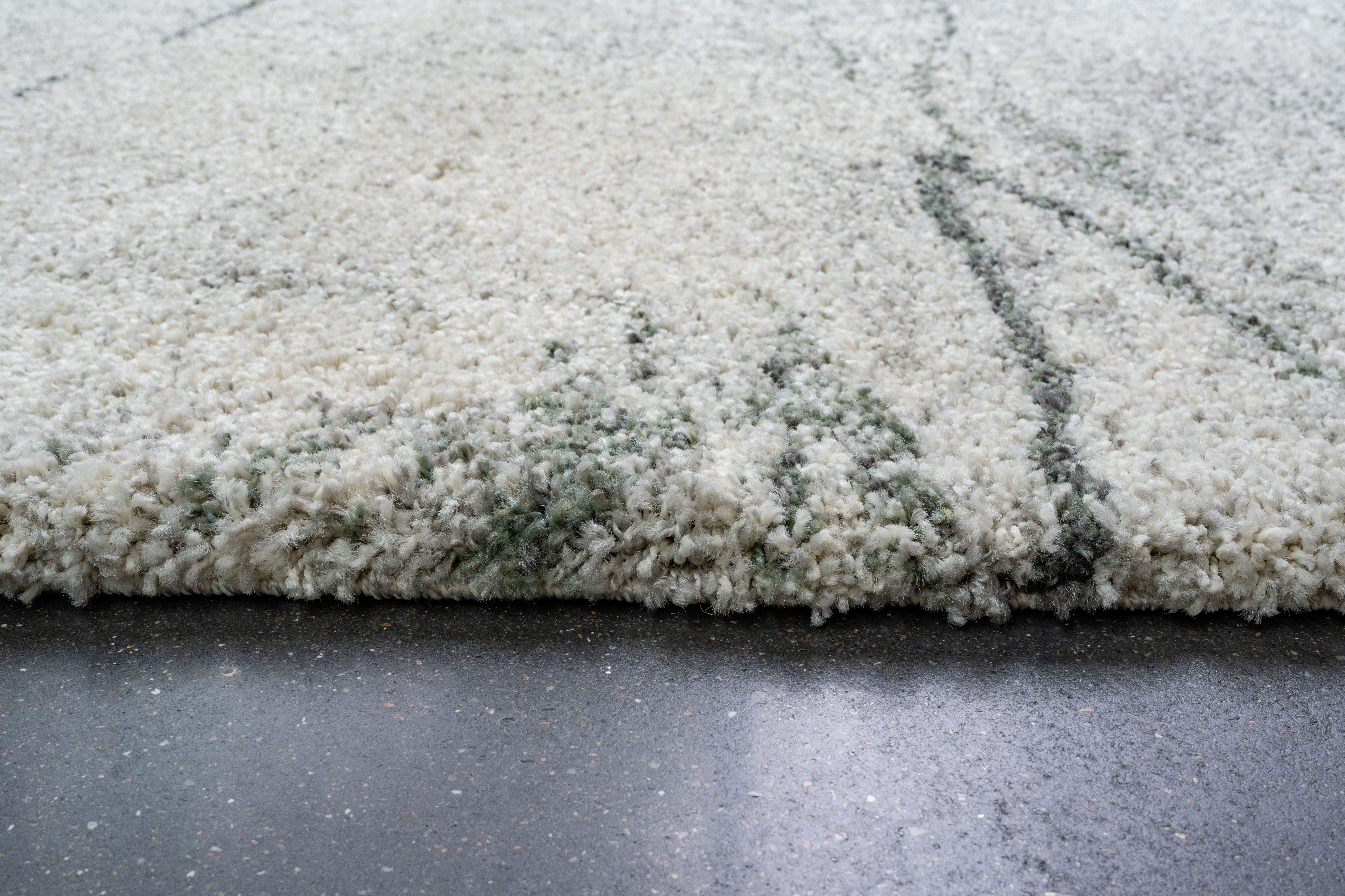 Webteppich, weiß-grün-grau, 160x230 cm - Rehari