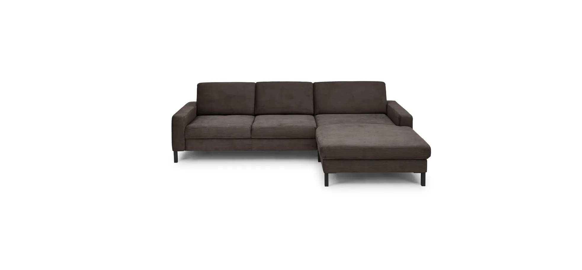  Ecksofa CALM MOVE 2.0 - 2,5-Sitzer mit Longchair rechts, Feincord, Mocca