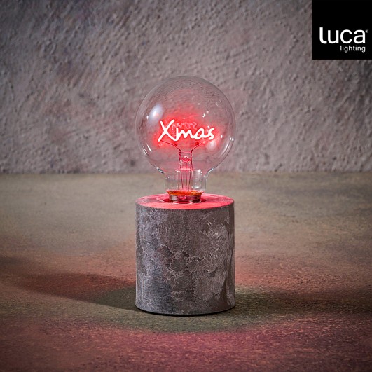 Tischlampe Weihnachten rot - Batteriebetrieb und Timer - h18xd8cm
