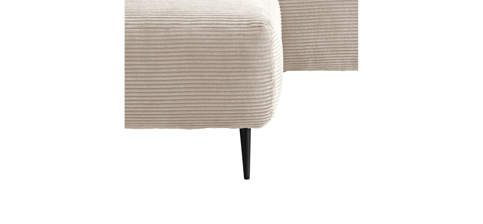 Ecksofa - 2-Sitzer, Ecke rechts inkl. 2 verstellbar Armlehnen, Stoff, Beige